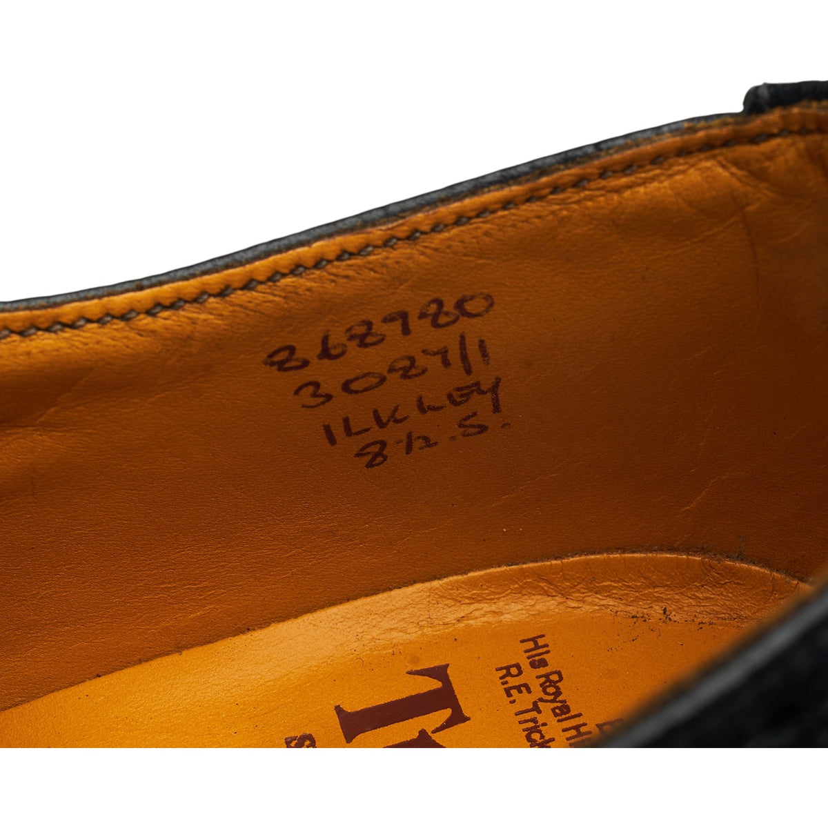 'Ilkley' Black Grain Leather Derby Brogues UK 8.5