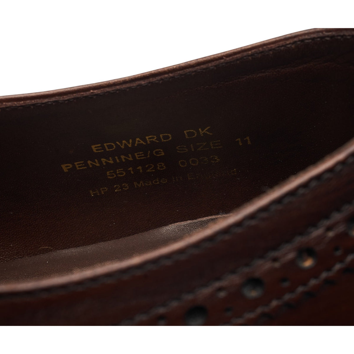 1880 'Edward' Dark Brown Leather Oxford Brogues UK 11 G