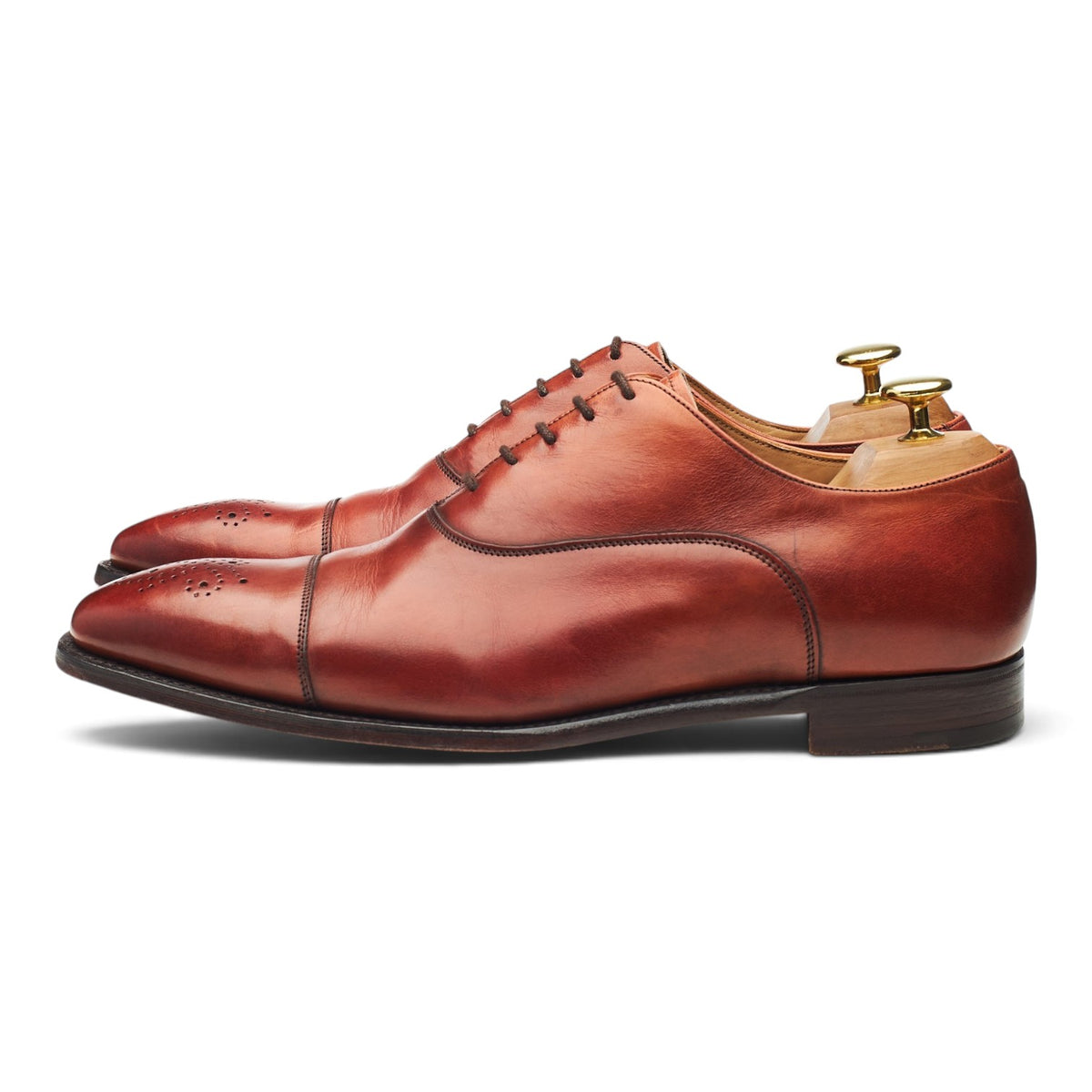 'Cambridge' Tan Brown Leather Oxford UK 8 F