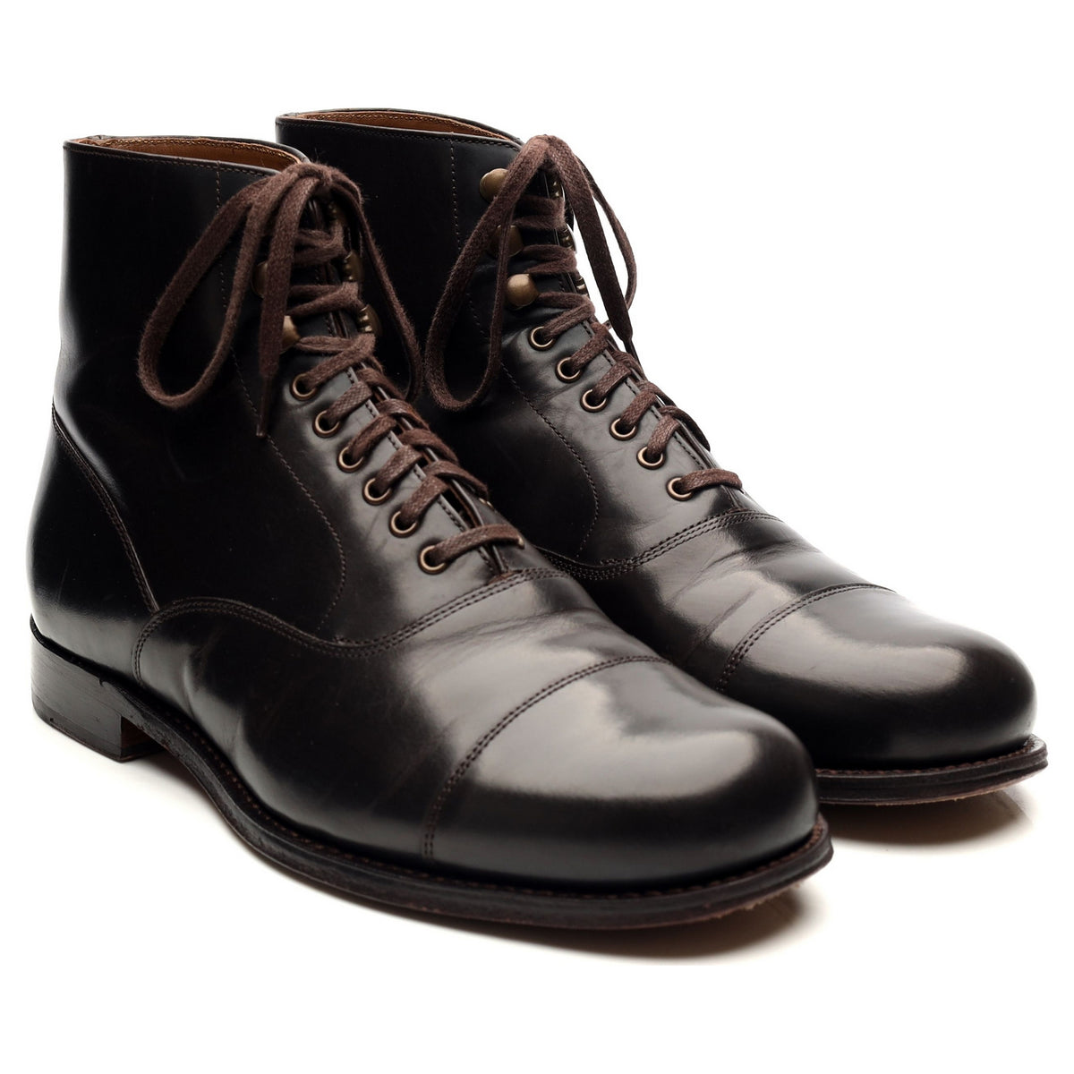 &#39;Leander&#39; Dark Brown Leather Boots UK 7 E