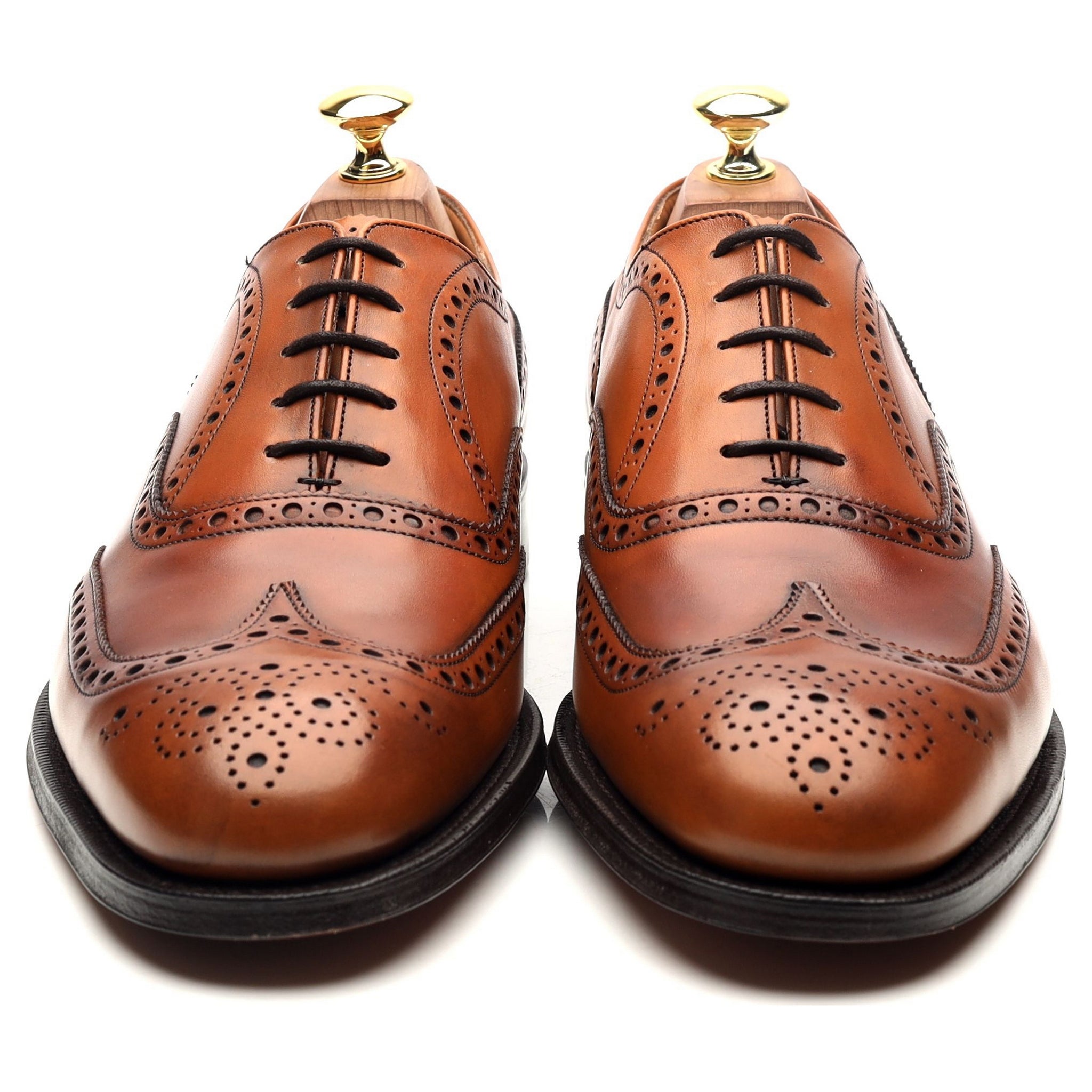 Chetwynd' Tan Brown Leather Brogues UK 8 F - Abbot's Shoes