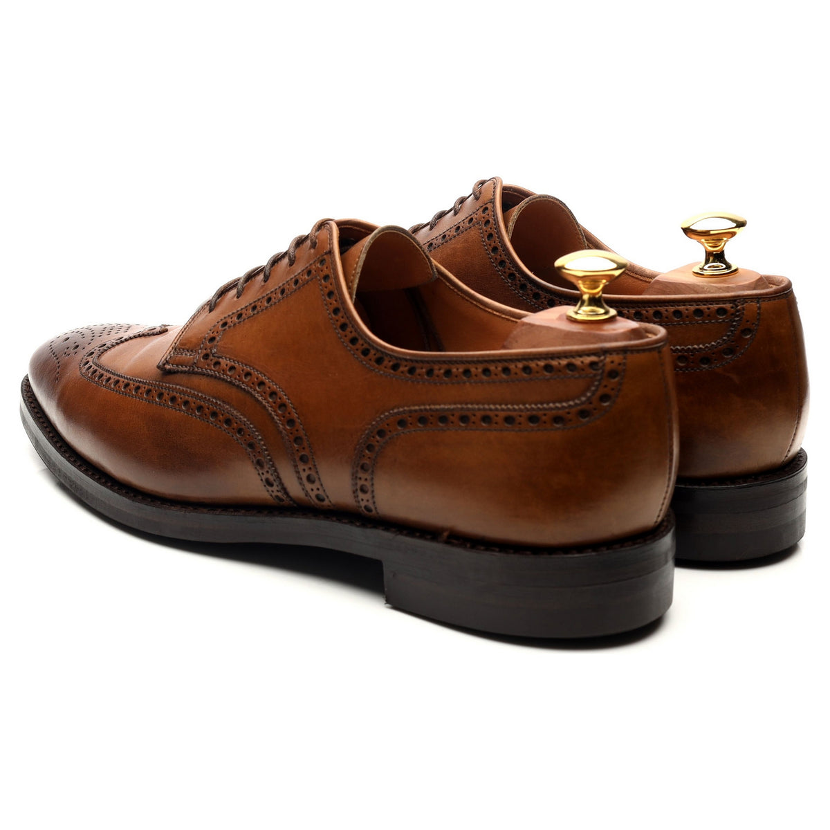 &#39;Swansea&#39; Brown Leather Derby Brogues UK 9.5 E