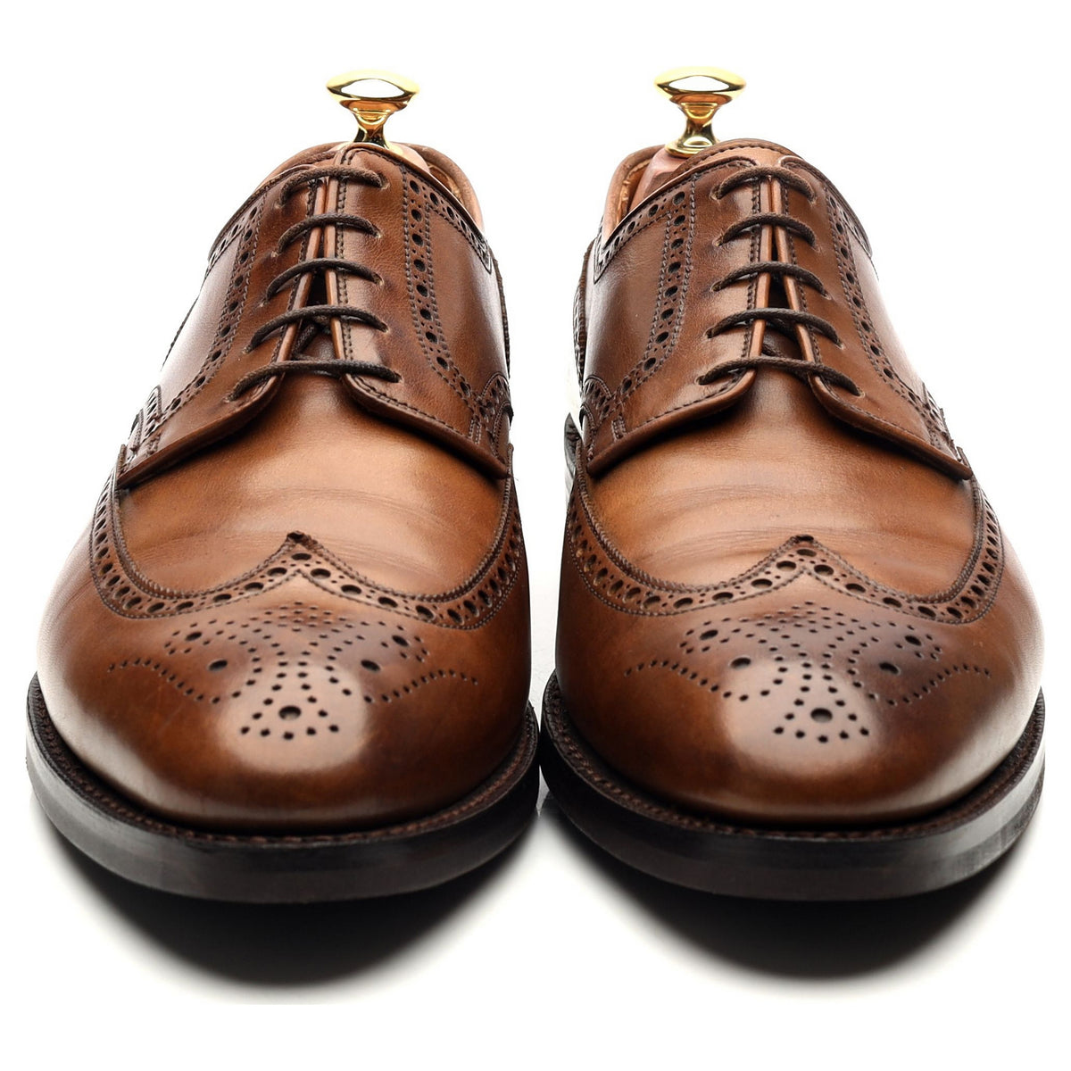 &#39;Swansea&#39; Brown Leather Derby Brogues UK 9.5 E