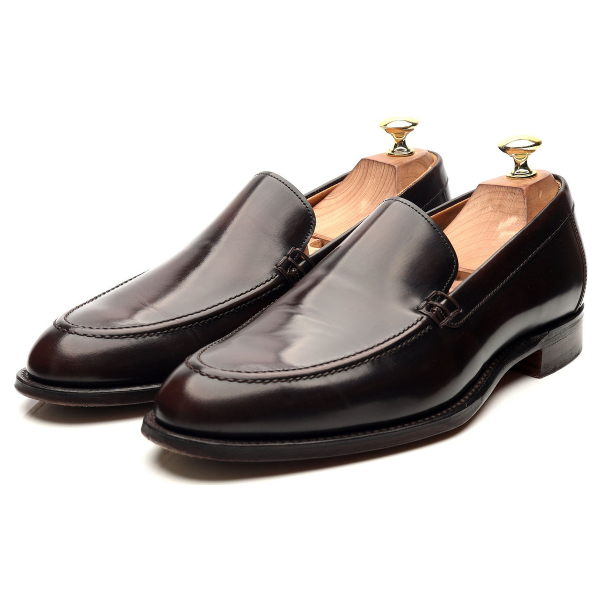 &#39;Wilbur&#39; Dark Brown Leather Loafers UK 8.5