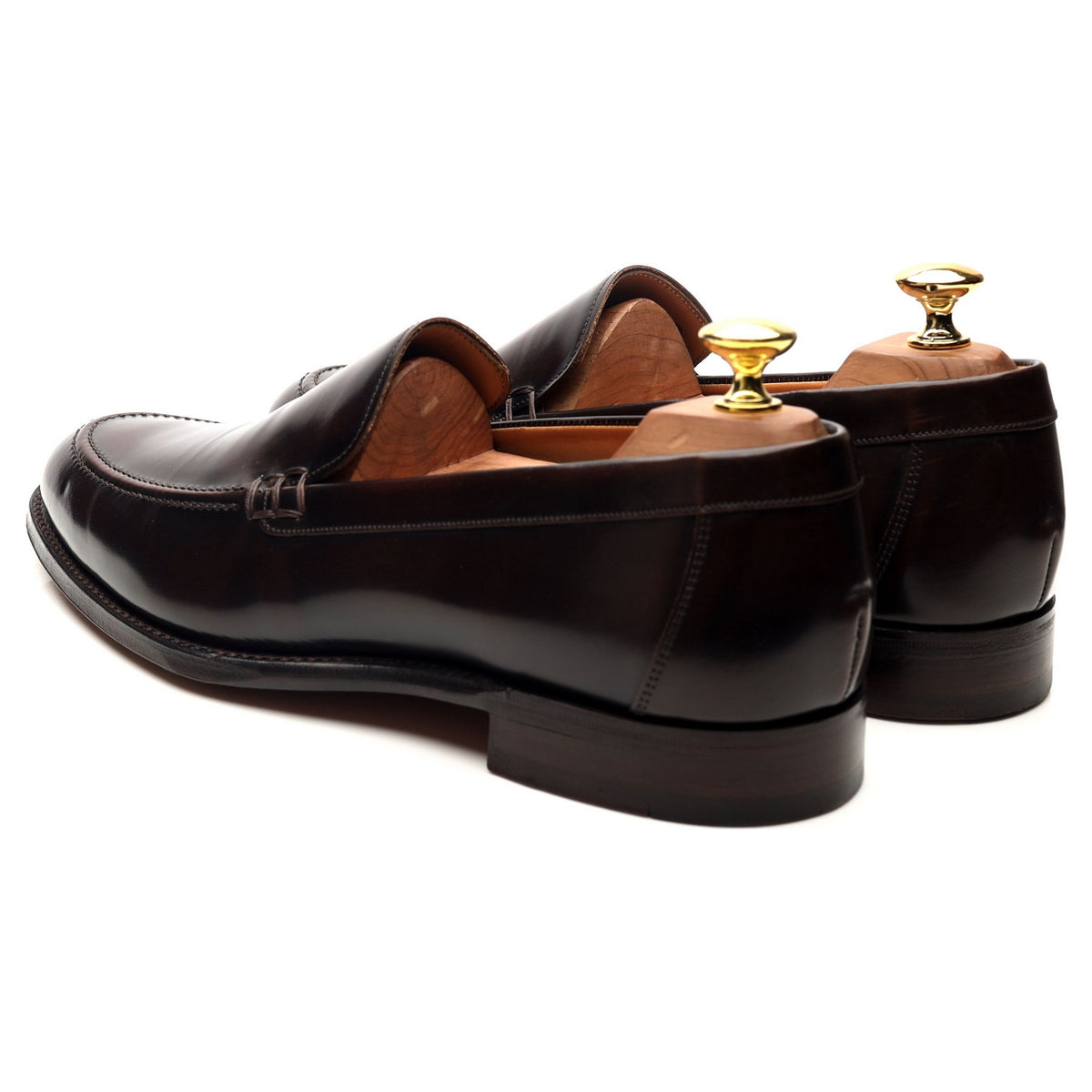 &#39;Wilbur&#39; Dark Brown Leather Loafers UK 8.5