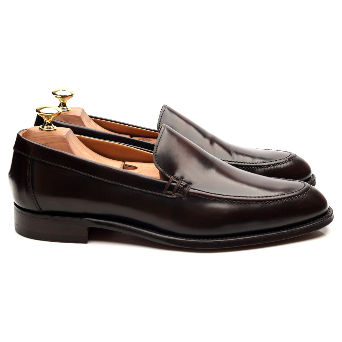 &#39;Wilbur&#39; Dark Brown Leather Loafers UK 8.5