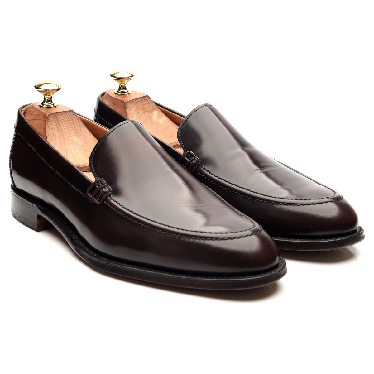 &#39;Wilbur&#39; Dark Brown Leather Loafers UK 8.5