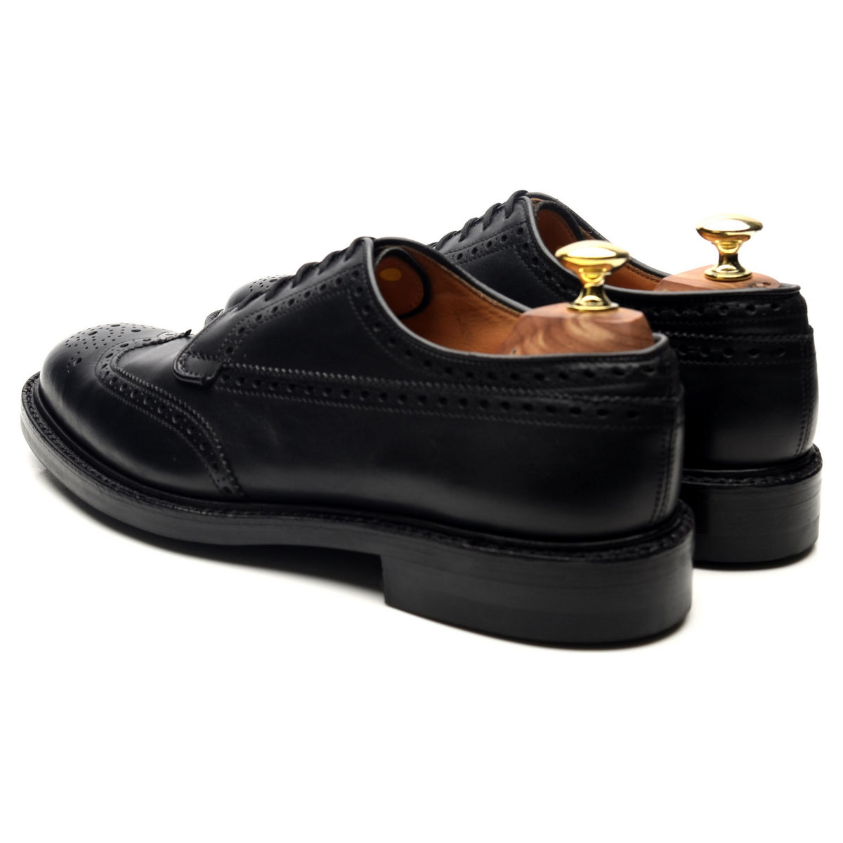 &#39;Grafton&#39; Black Leather Derby Brogues UK 7.5 F