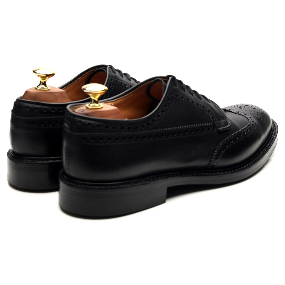 &#39;Grafton&#39; Black Leather Derby Brogues UK 7.5 F