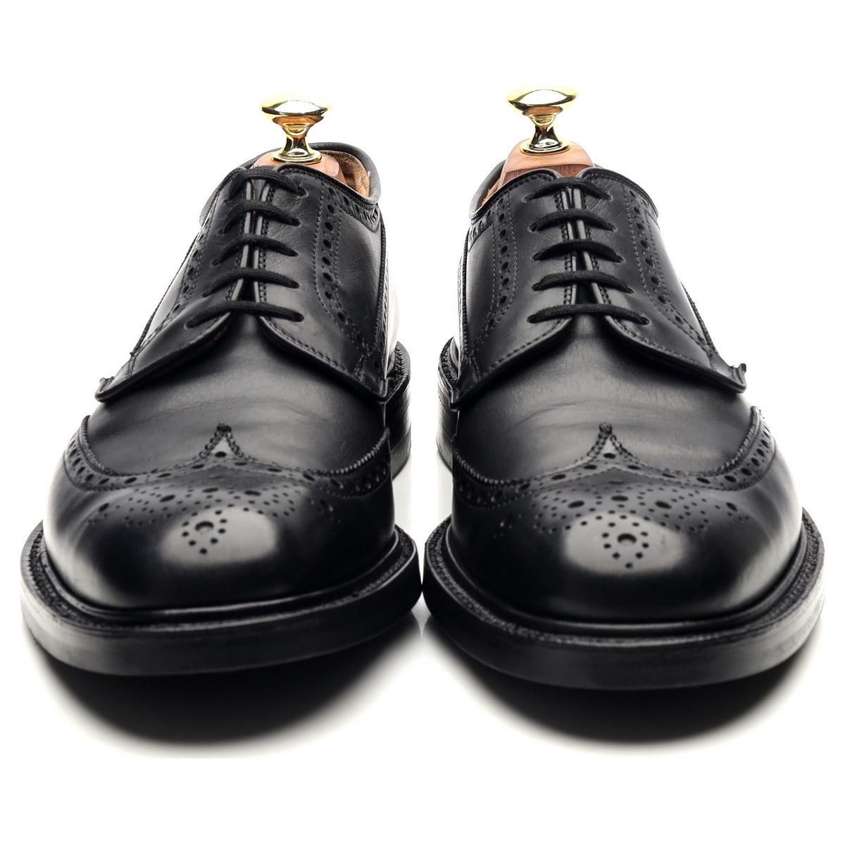 &#39;Grafton&#39; Black Leather Derby Brogues UK 7.5 F