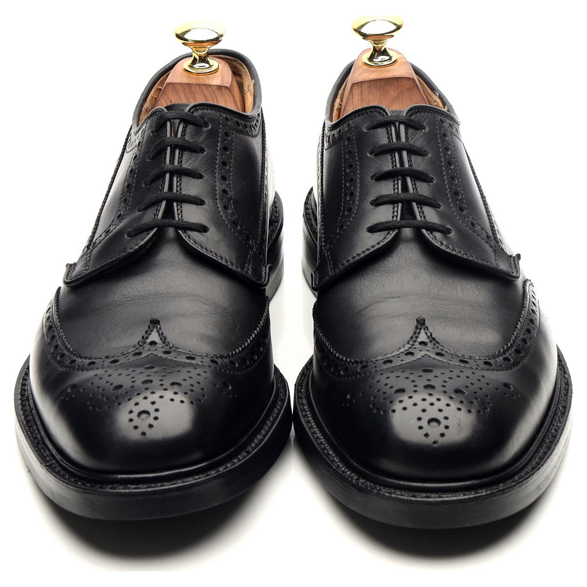 &#39;Grafton&#39; Black Leather Derby Brogues UK 7.5 F