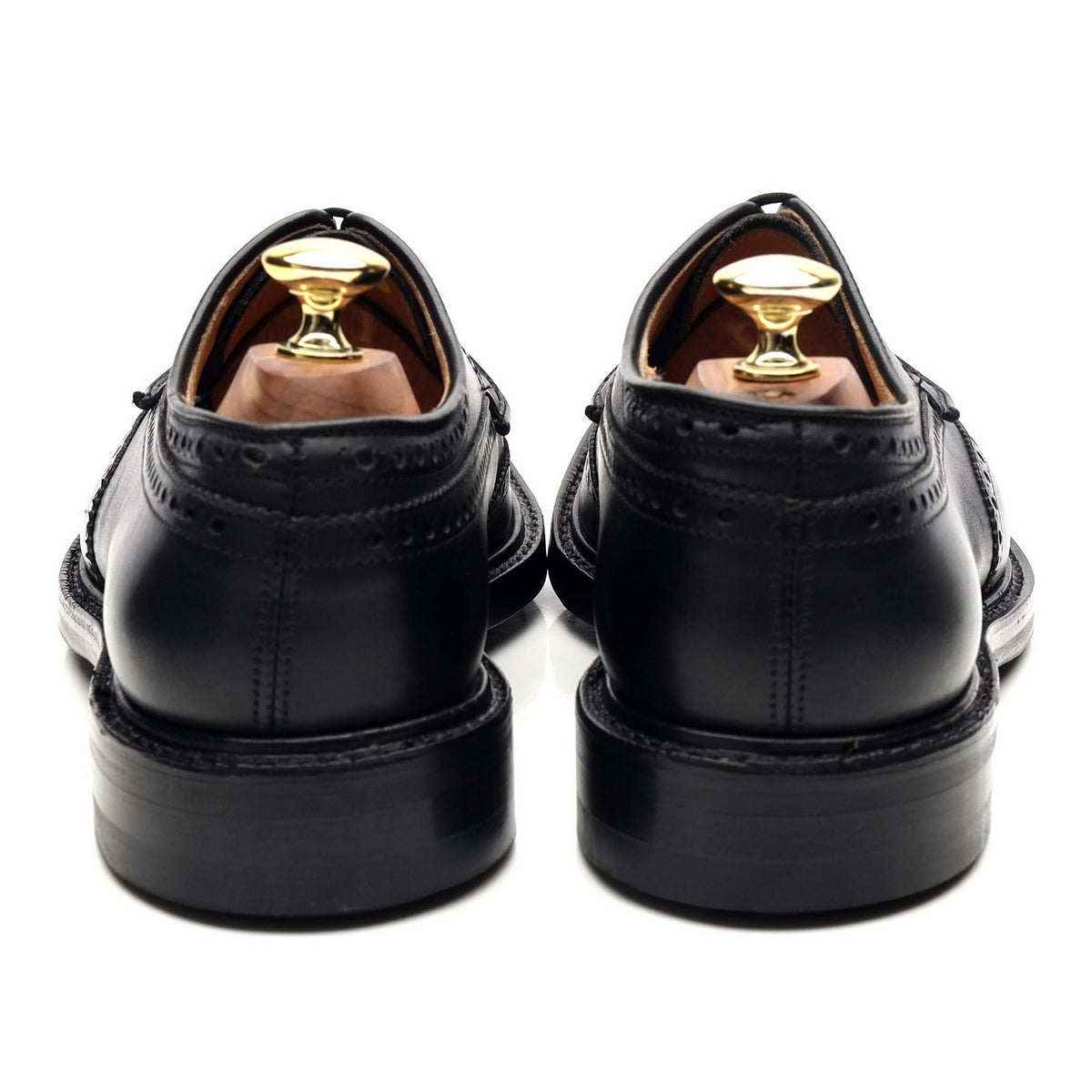 &#39;Grafton&#39; Black Leather Derby Brogues UK 7.5 F