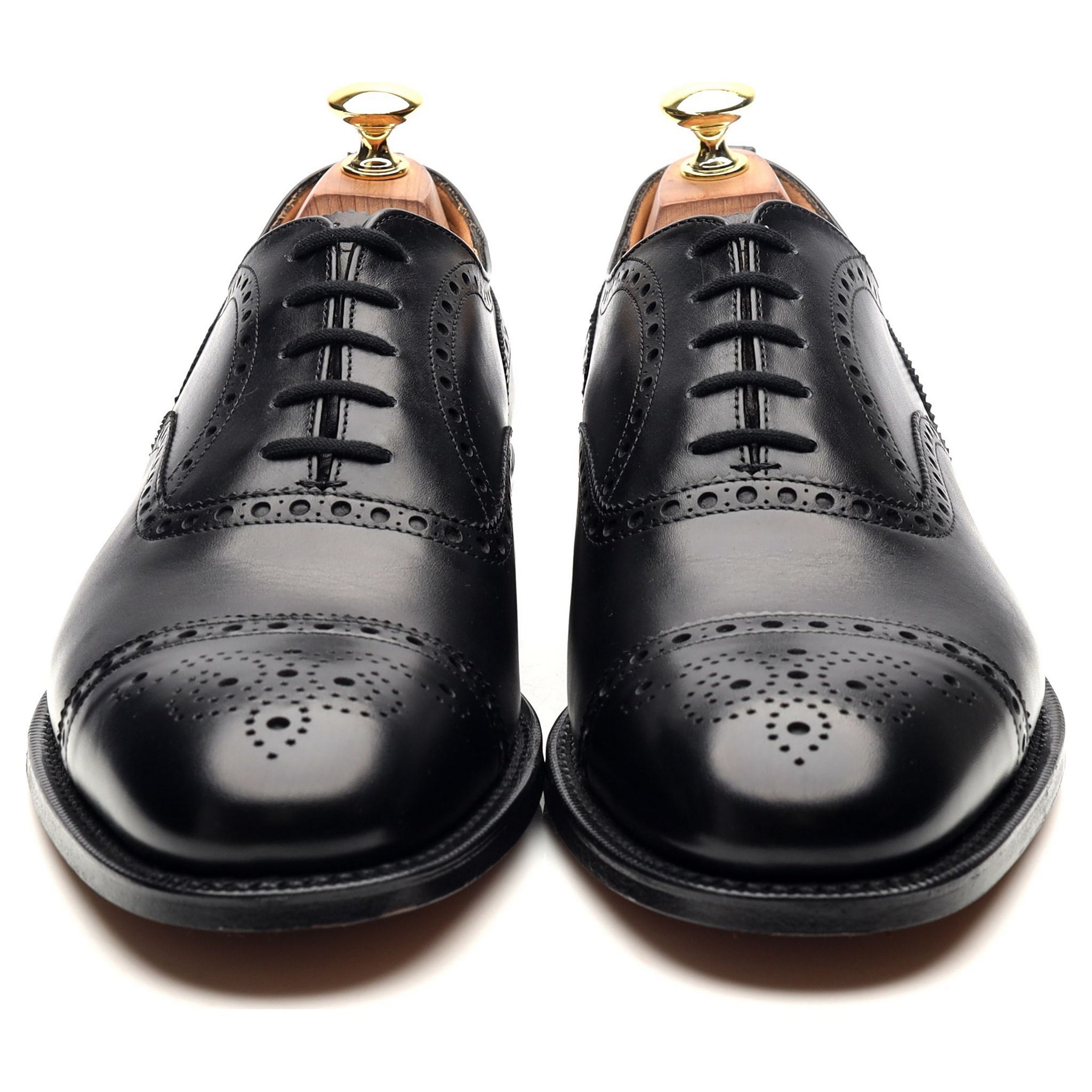 Diplomat' Black Leather Oxford Semi Brogues UK 8.5 F - Abbot's Shoes