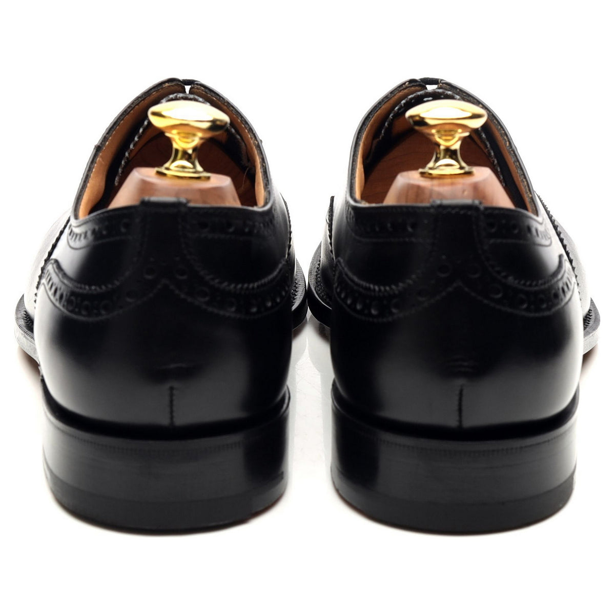 &#39;Diplomat&#39; Black Leather Oxford Semi Brogues UK 8.5 F