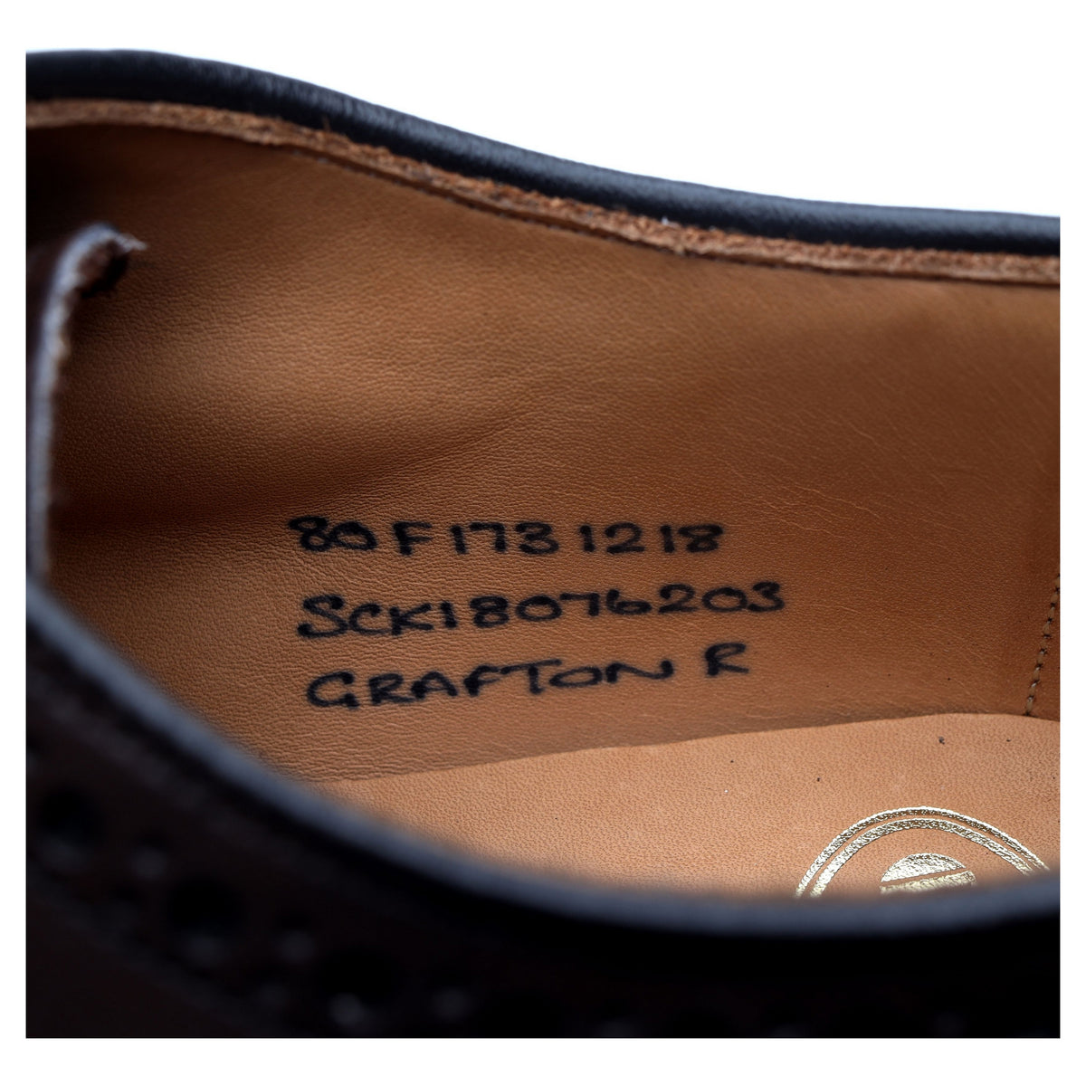 &#39;Grafton&#39; Dark Brown Leather Derby Brogues UK 8 F