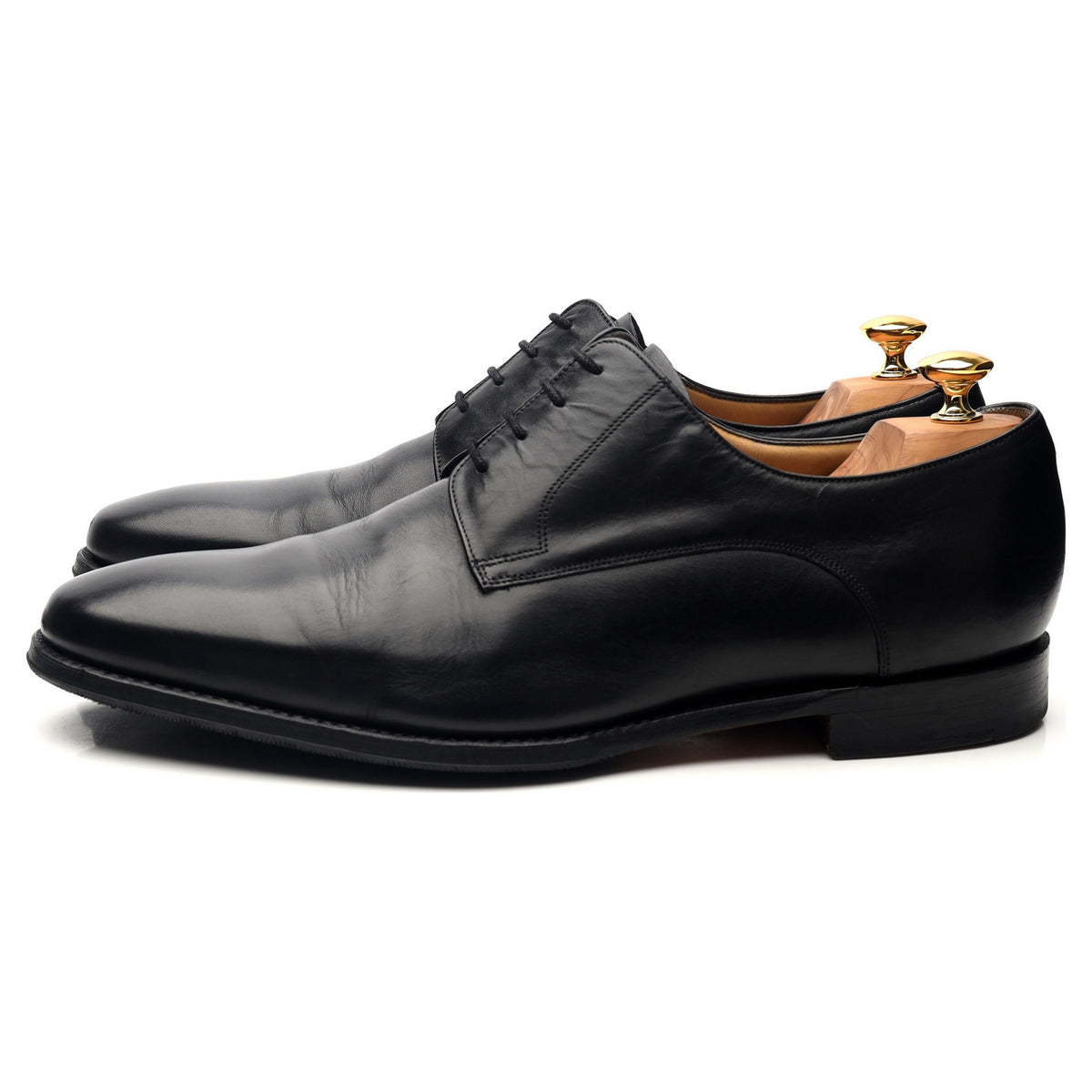 &#39;Ellon&#39; Black Leather Derby UK 10.5 FX