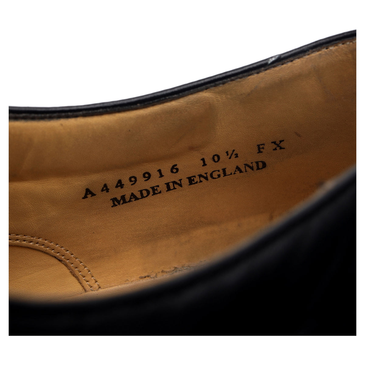 &#39;Ellon&#39; Black Leather Derby UK 10.5 FX