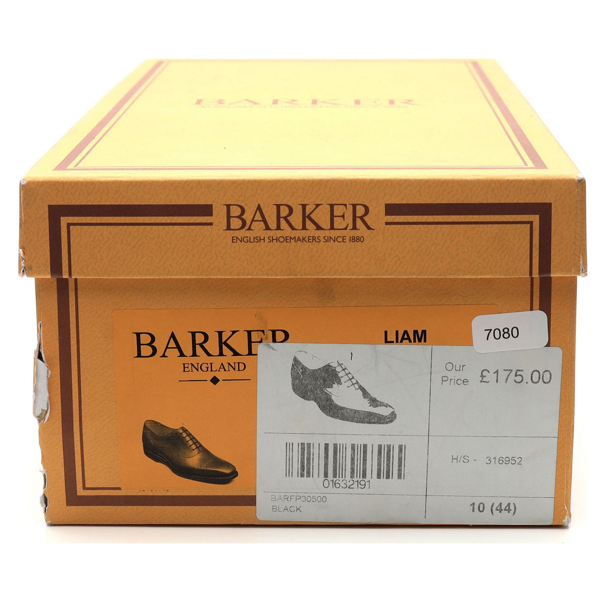 &#39;Liam&#39; Black Leather Oxford UK 10.5 G