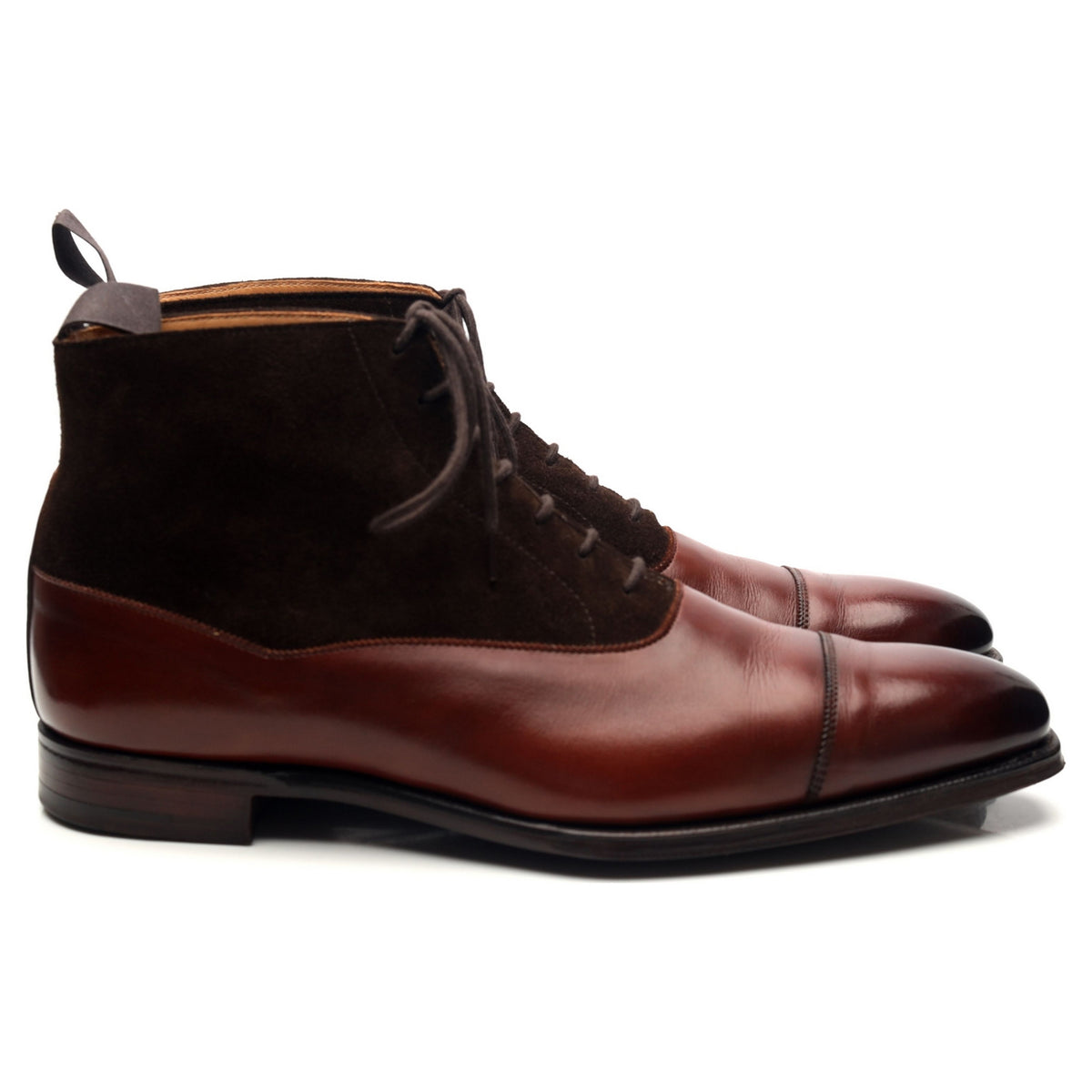 &#39;Charlton&#39; Tan Brown Leather Balmoral Boots UK 7 E