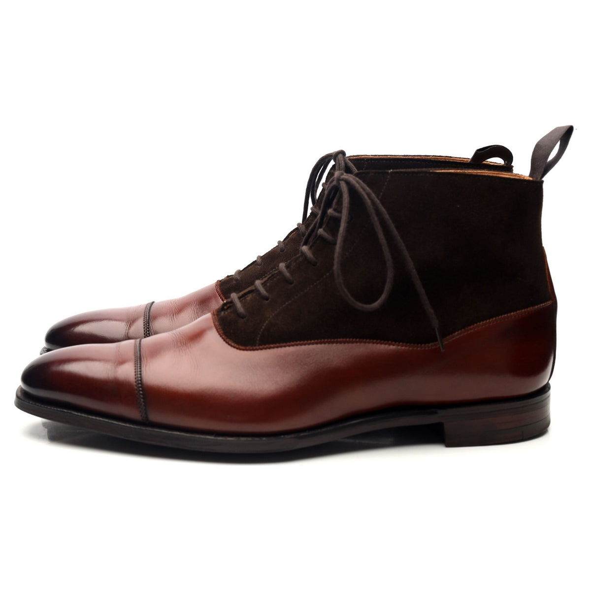 &#39;Charlton&#39; Tan Brown Leather Balmoral Boots UK 7 E