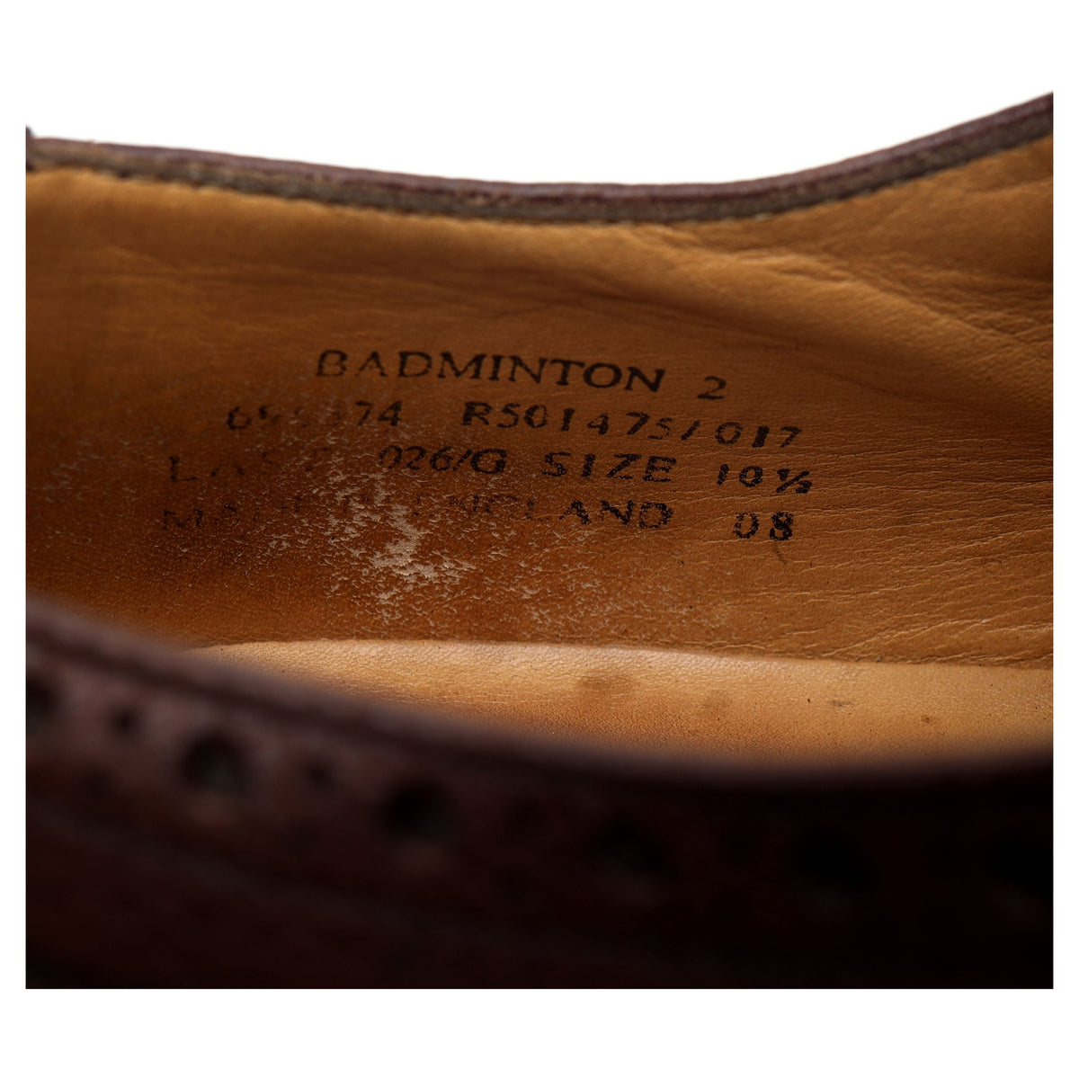 1880 &#39;Badminton 2&#39; Dark Brown Leather Derby Brogues UK 10.5 G