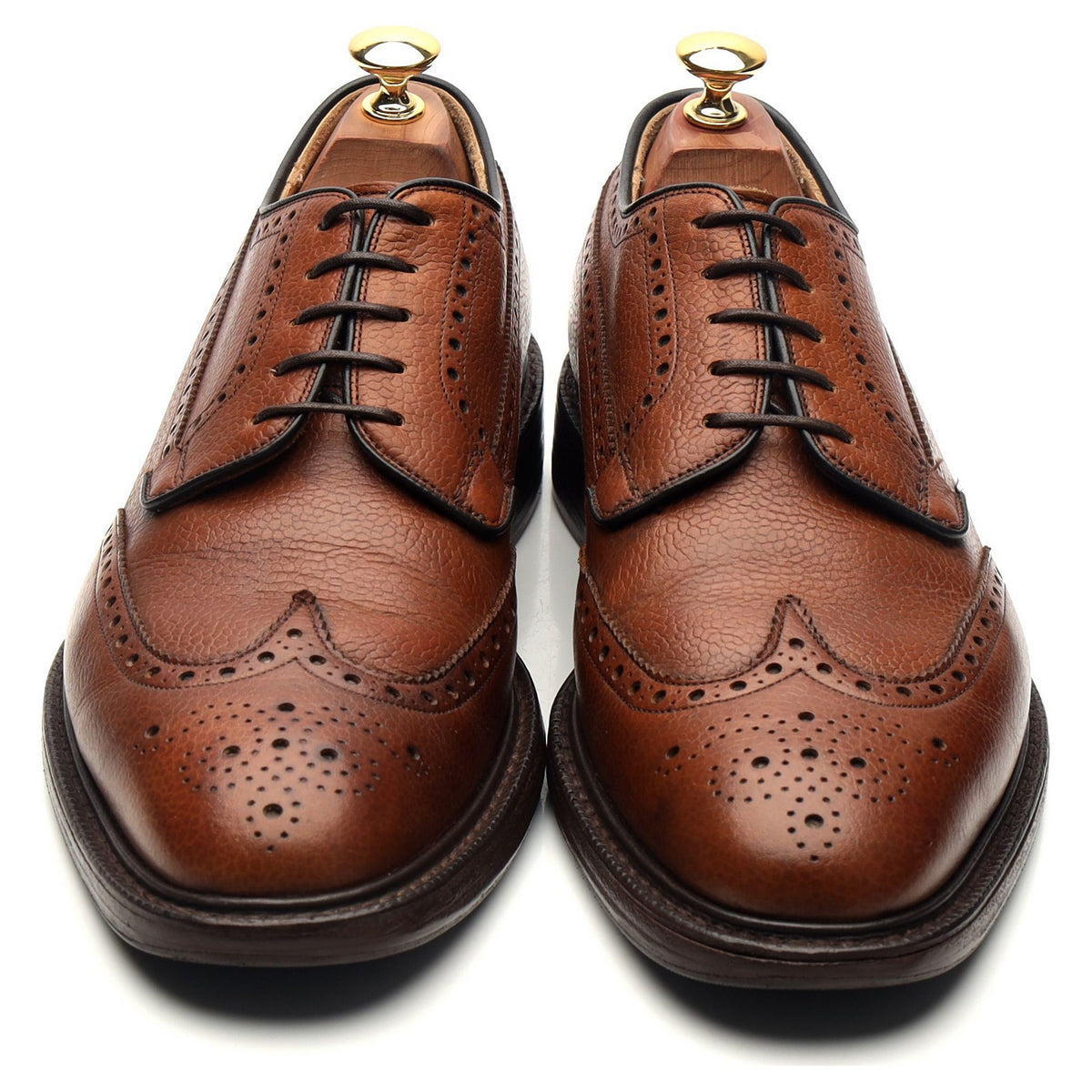 &#39;Grafton&#39; Tan Brown Leather Derby Brogues UK 8 G