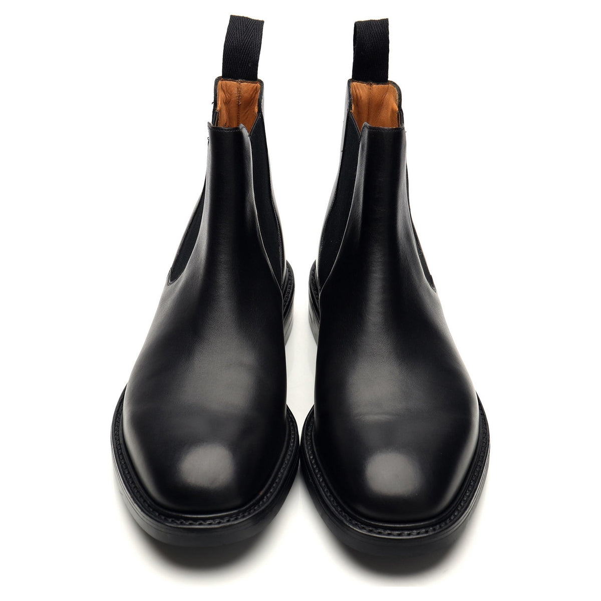 &#39;Goodwood&#39; Black Leather Chelsea Boots UK 8.5 F