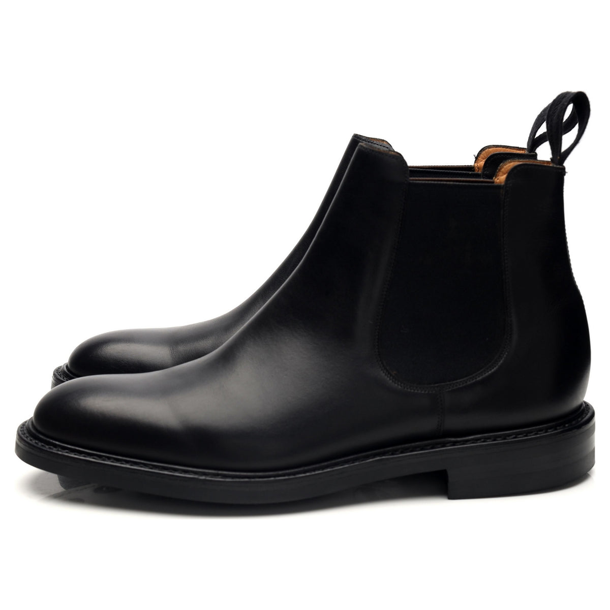 &#39;Goodwood&#39; Black Leather Chelsea Boots UK 8.5 F