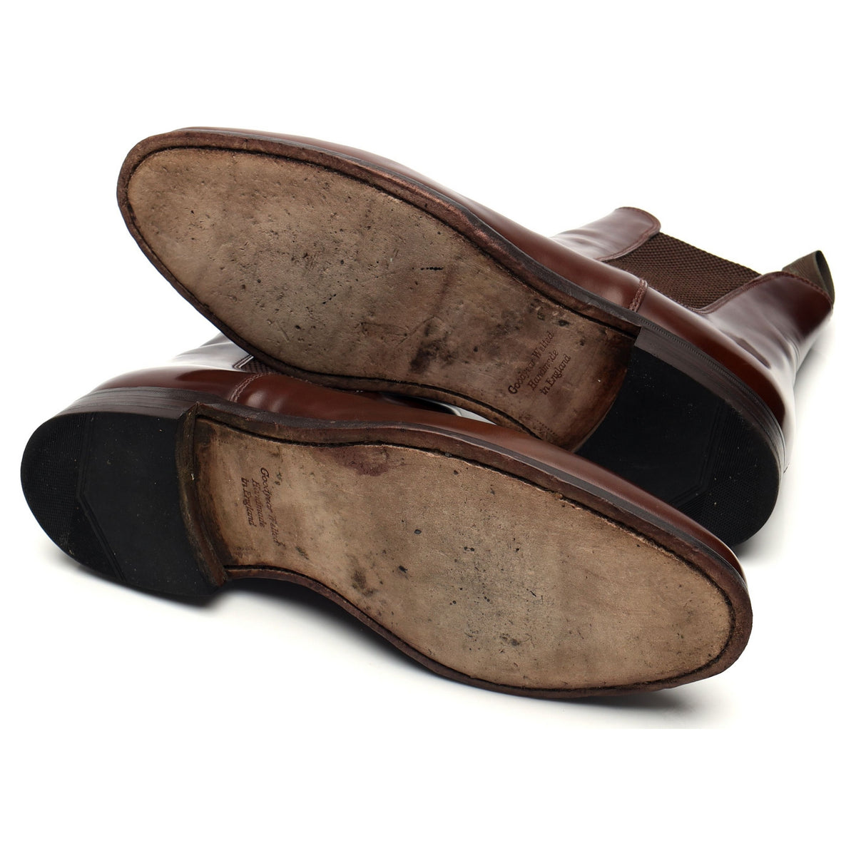 &#39;290&#39; Brown Leather Chelsea Boots UK 10.5 F