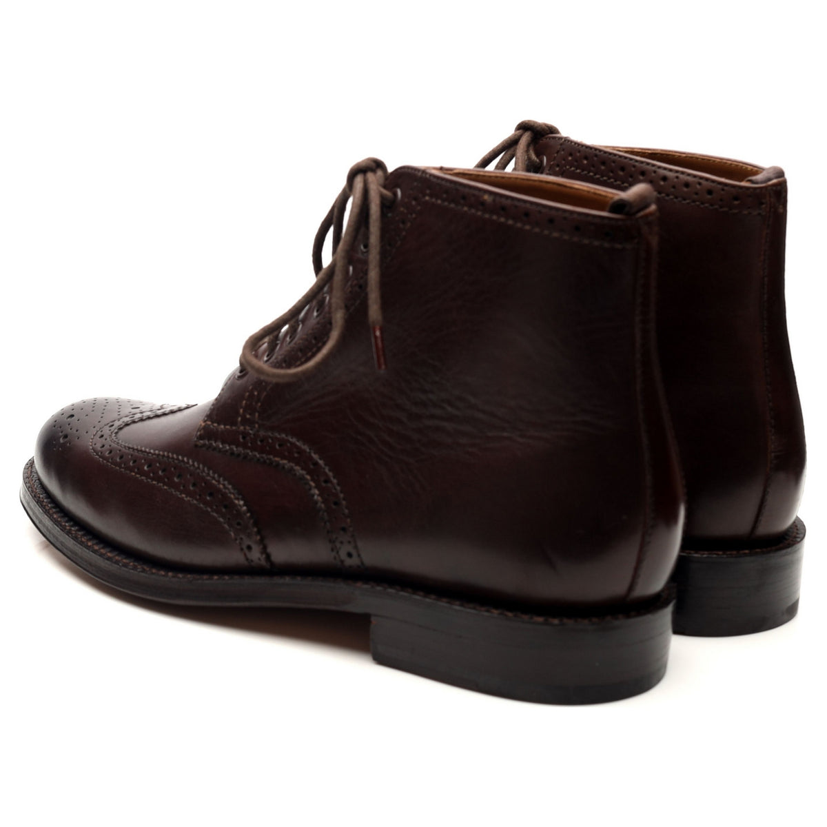 &#39;Sharp&#39; Dark Brown Leather Brogues Boots UK 7.5 G