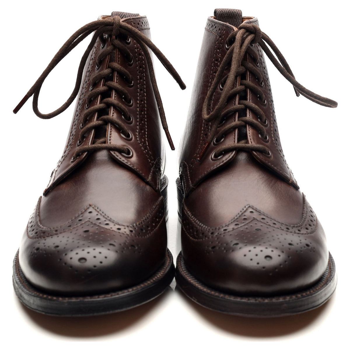 &#39;Sharp&#39; Dark Brown Leather Brogues Boots UK 7.5 G