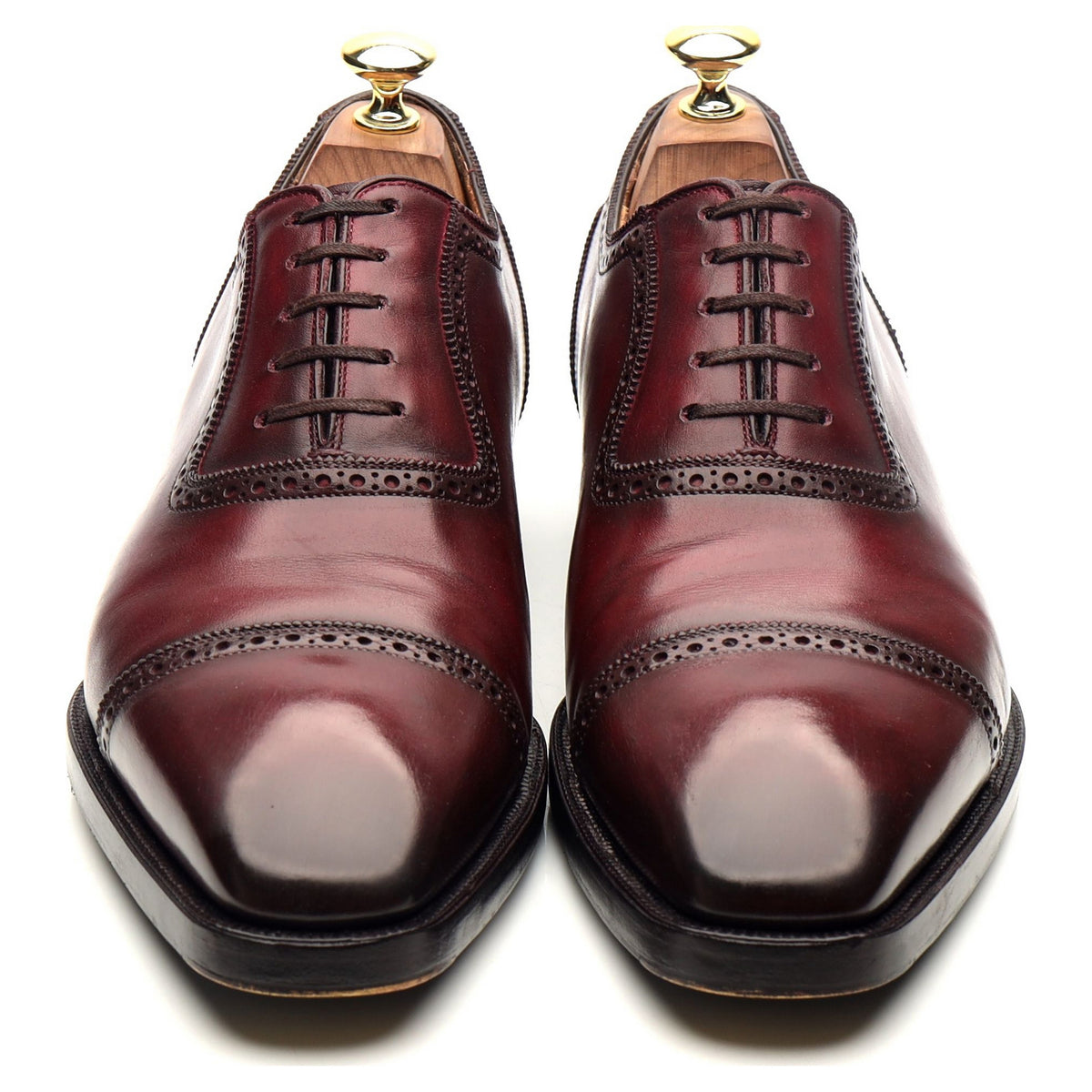 &#39;Principes 3&#39; Burgundy Leather Oxford Brogues UK 7.5 E