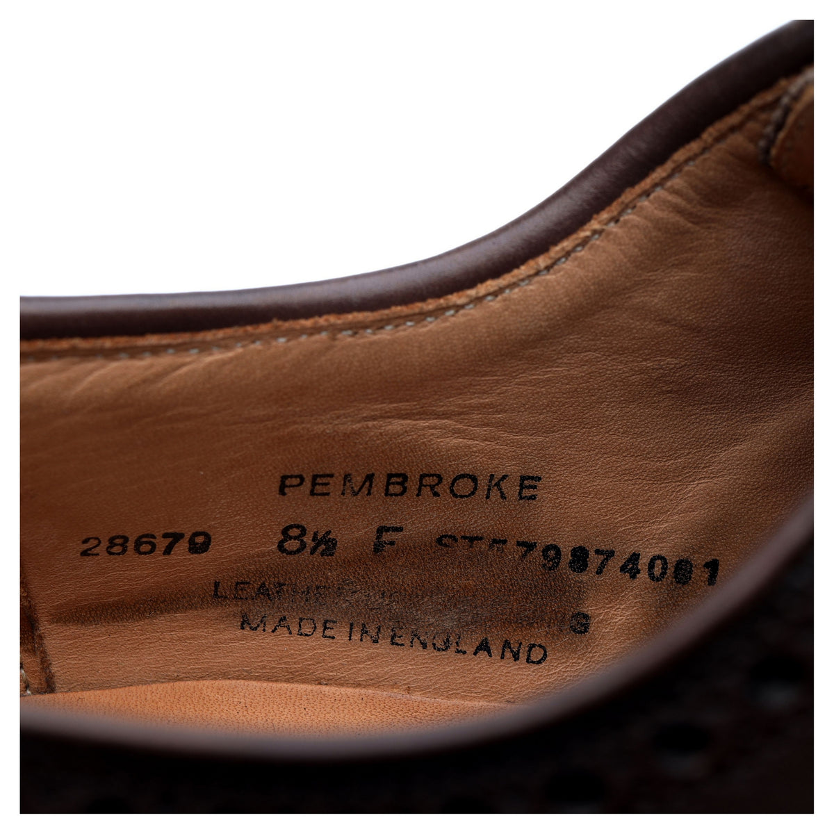 &#39;Pembroke&#39; Dark Brown Leather Derby UK 8.5 E