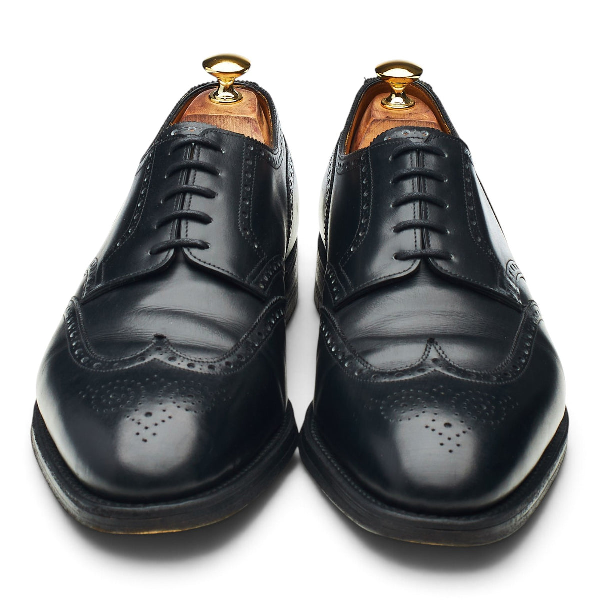 'Darby' Black Leather Derby Brogues UK 10.5 E