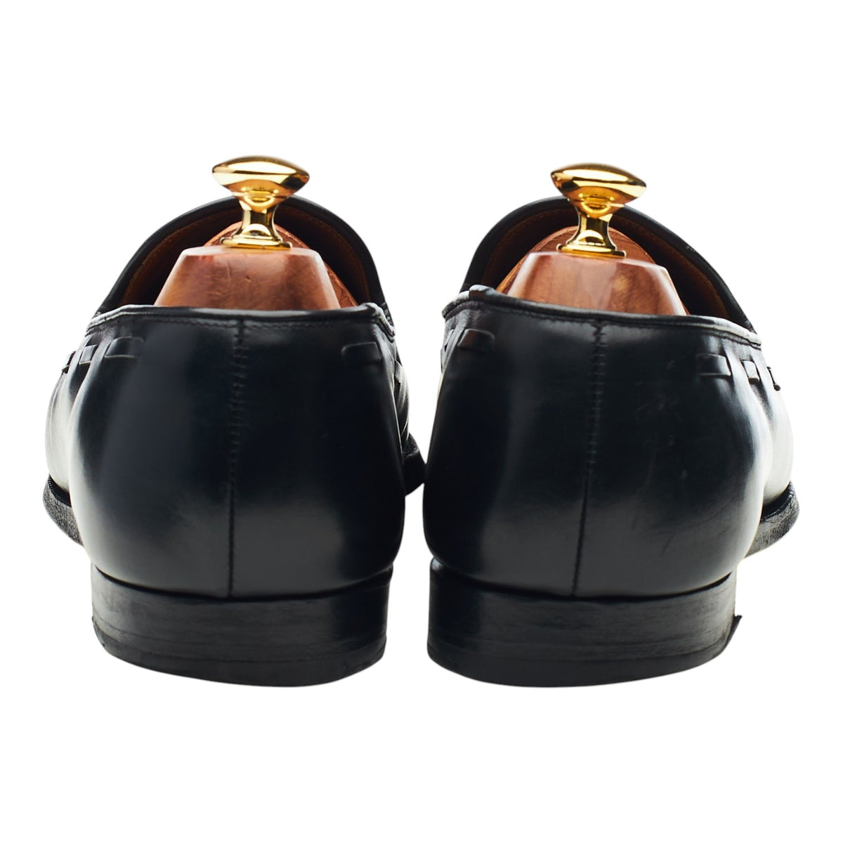 'Adrian' Black Leather Tassel Loafers UK 9.5 E