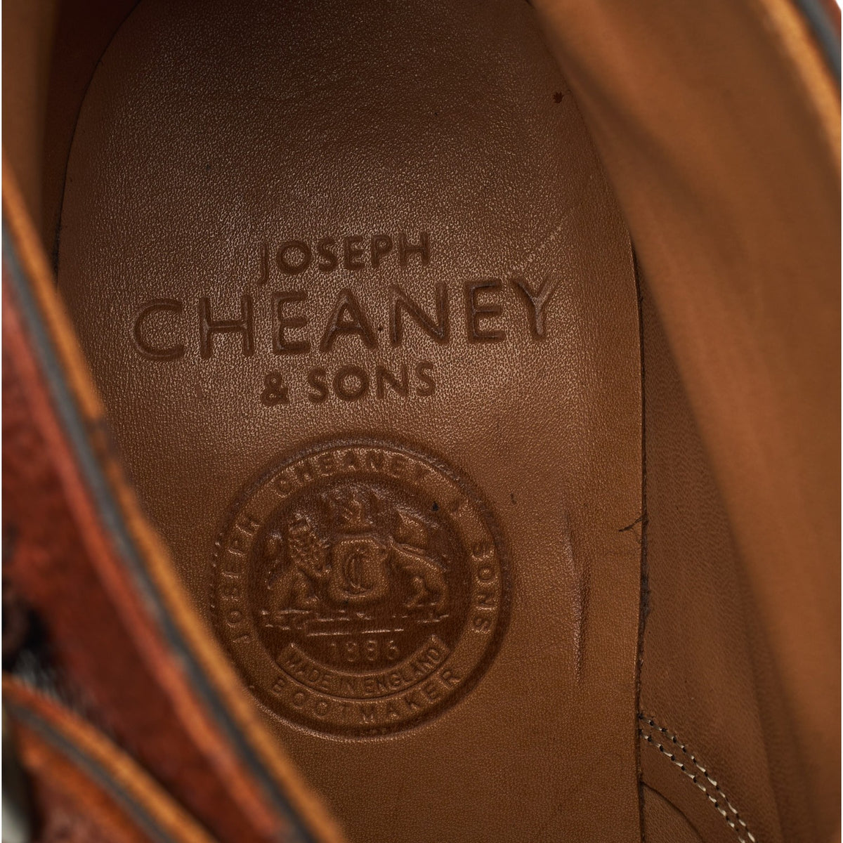 'Freeman II' Tan Brown Grain Leather Monk Boots UK 7.5 F