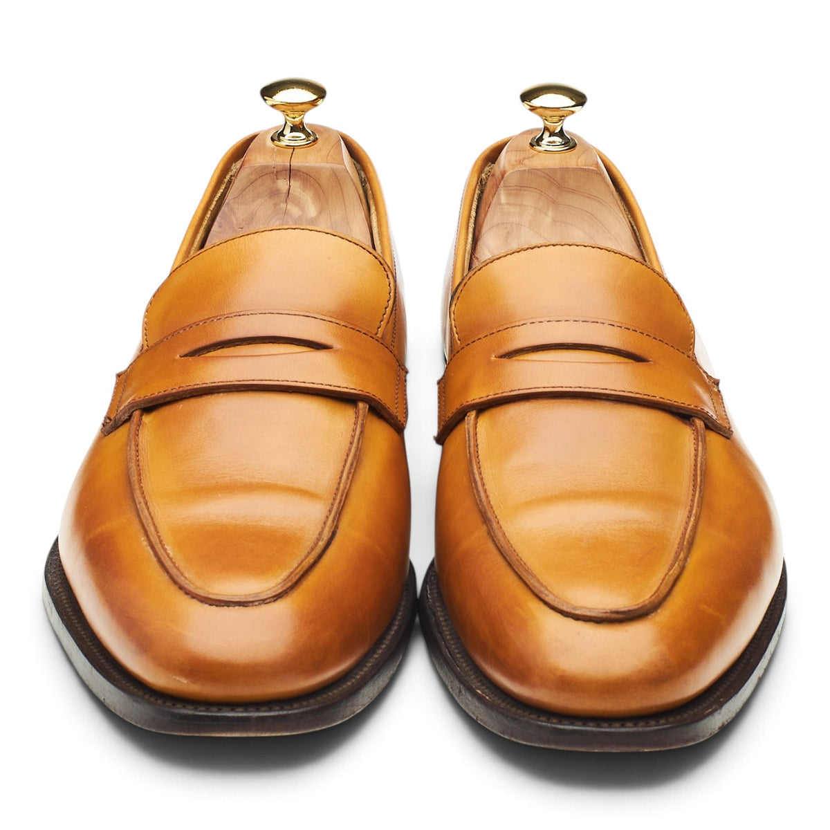 'Donald' Tan Brown Leather Loafers UK 11 E
