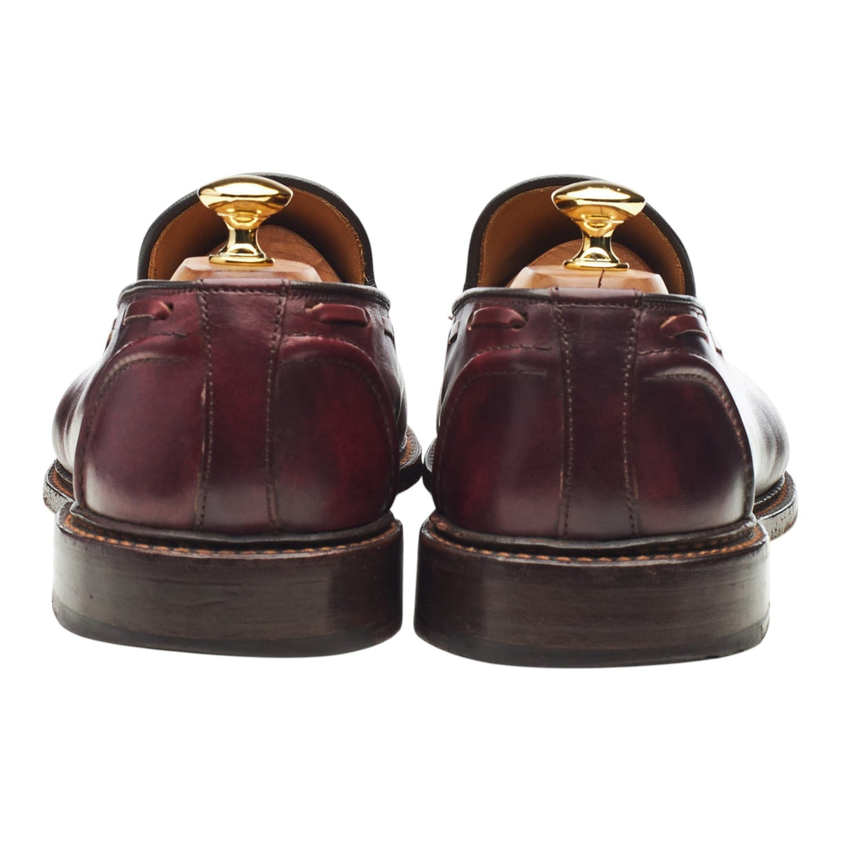 'Elton' Burgundy Leather Tassel Loafers UK 11