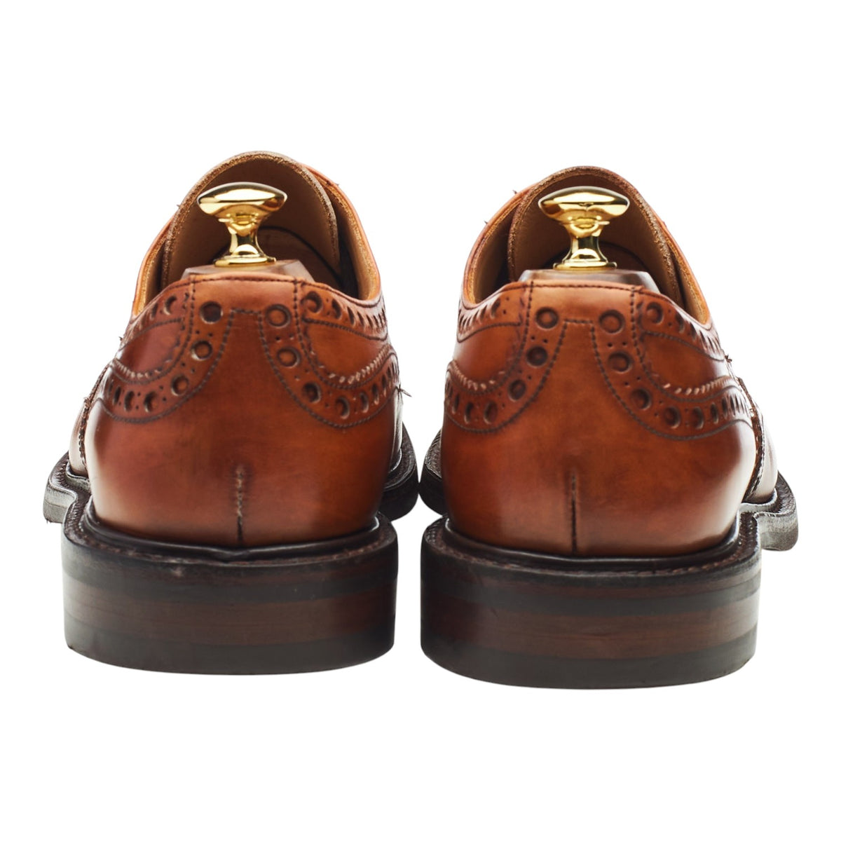 'Avon' Tan Brown Leather Derby Brogues UK 12 F