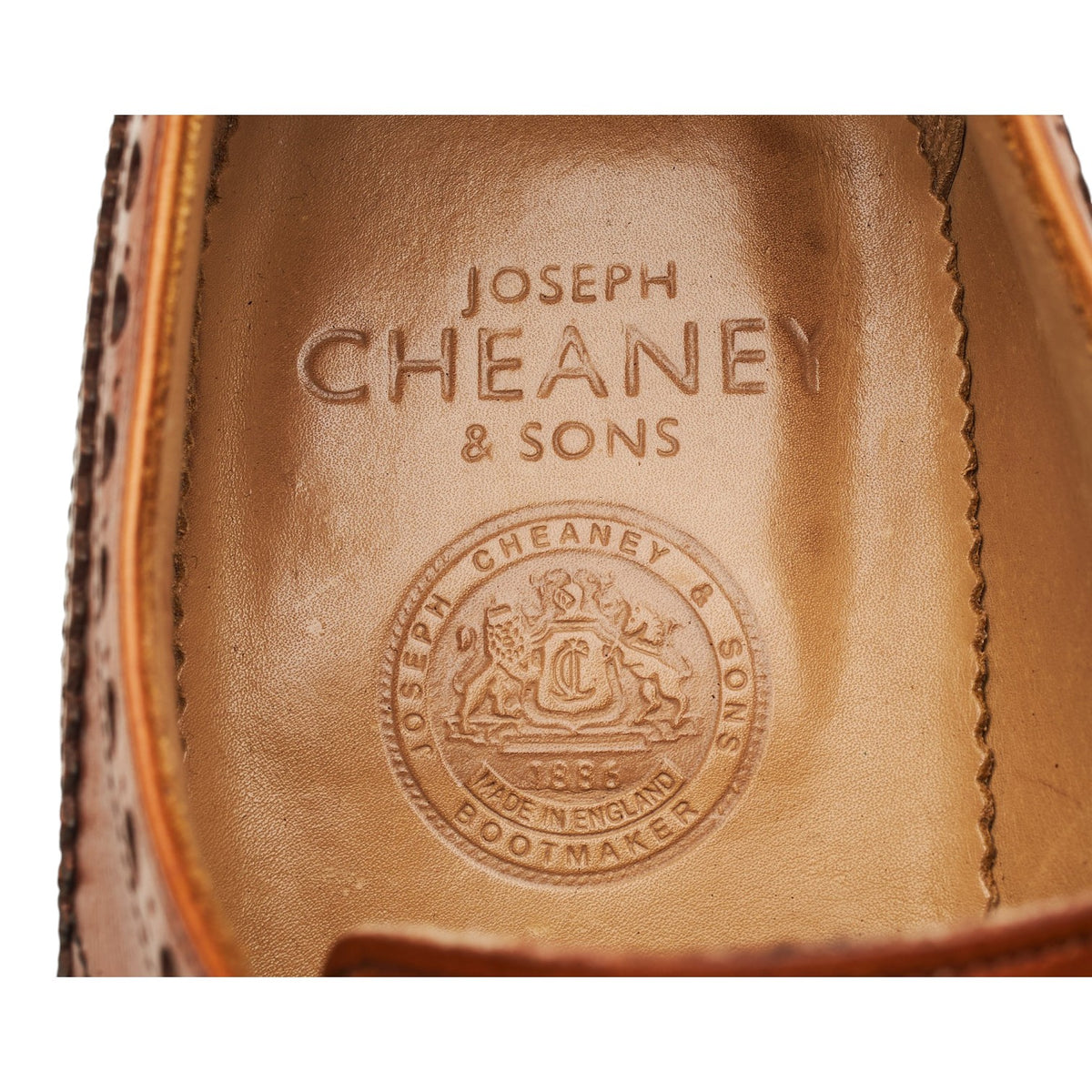 'Avon' Tan Brown Leather Derby Brogues UK 12 F
