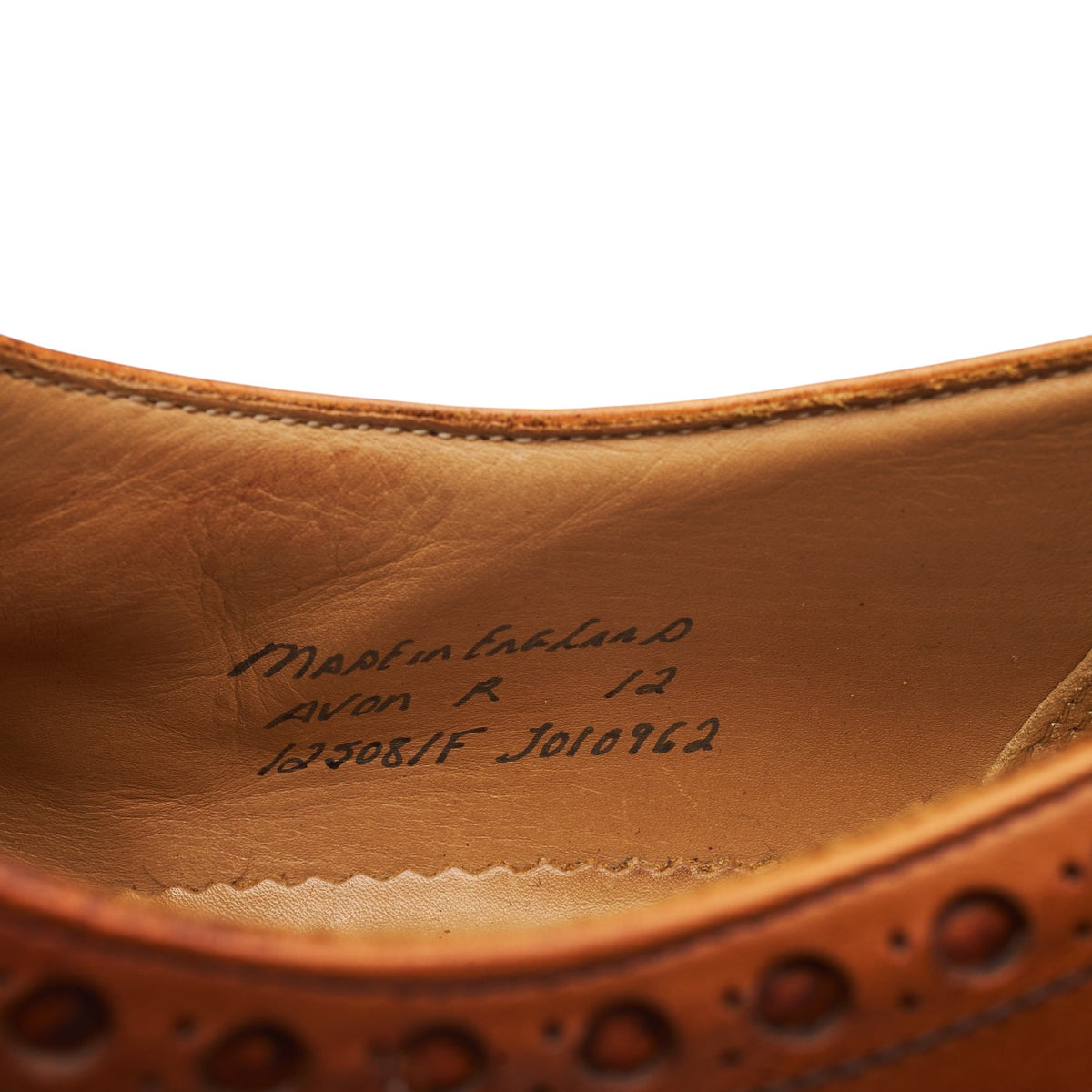 'Avon' Tan Brown Leather Derby Brogues UK 12 F