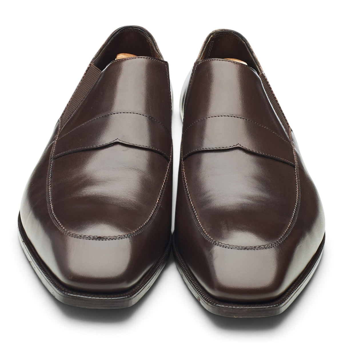 'Litchfield' Brown Leather Slip-On Loafers UK 11 D