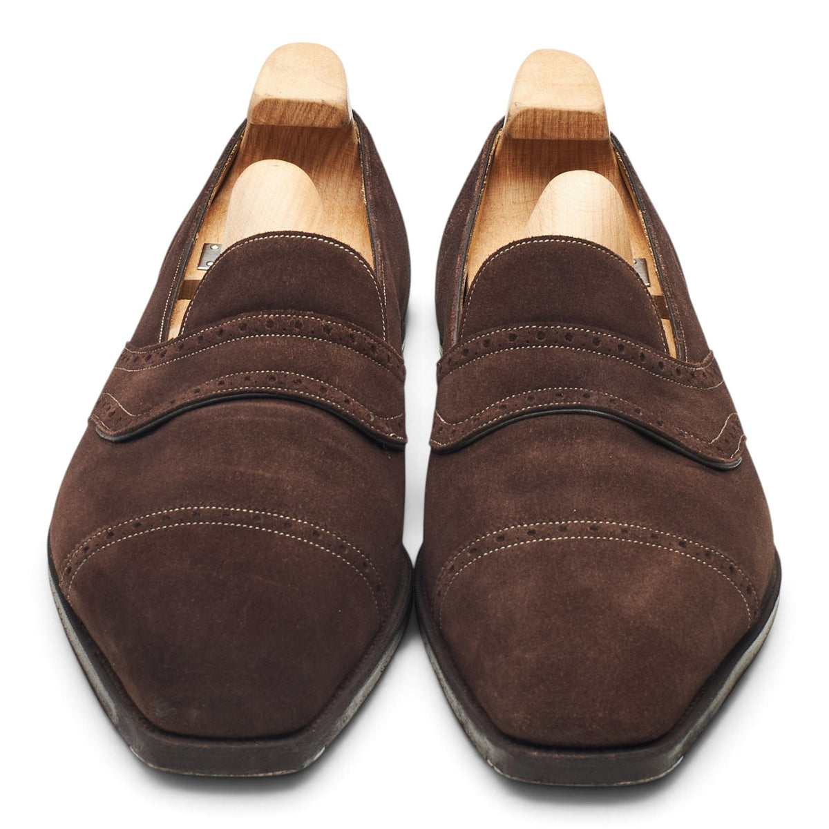 'Ashby' Dark Brown Suede Full Strap Loafers UK 10 E