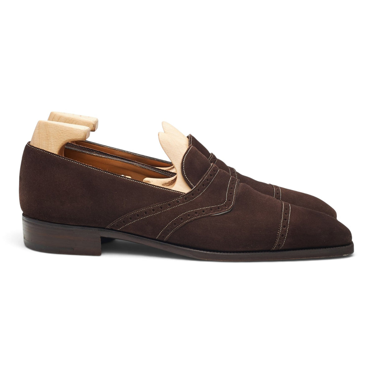 'Ashby' Dark Brown Suede Full Strap Loafers UK 10 E