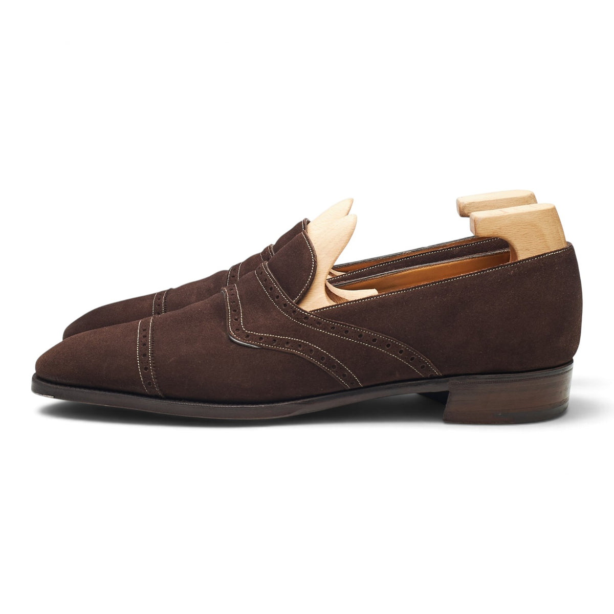 'Ashby' Dark Brown Suede Full Strap Loafers UK 10 E