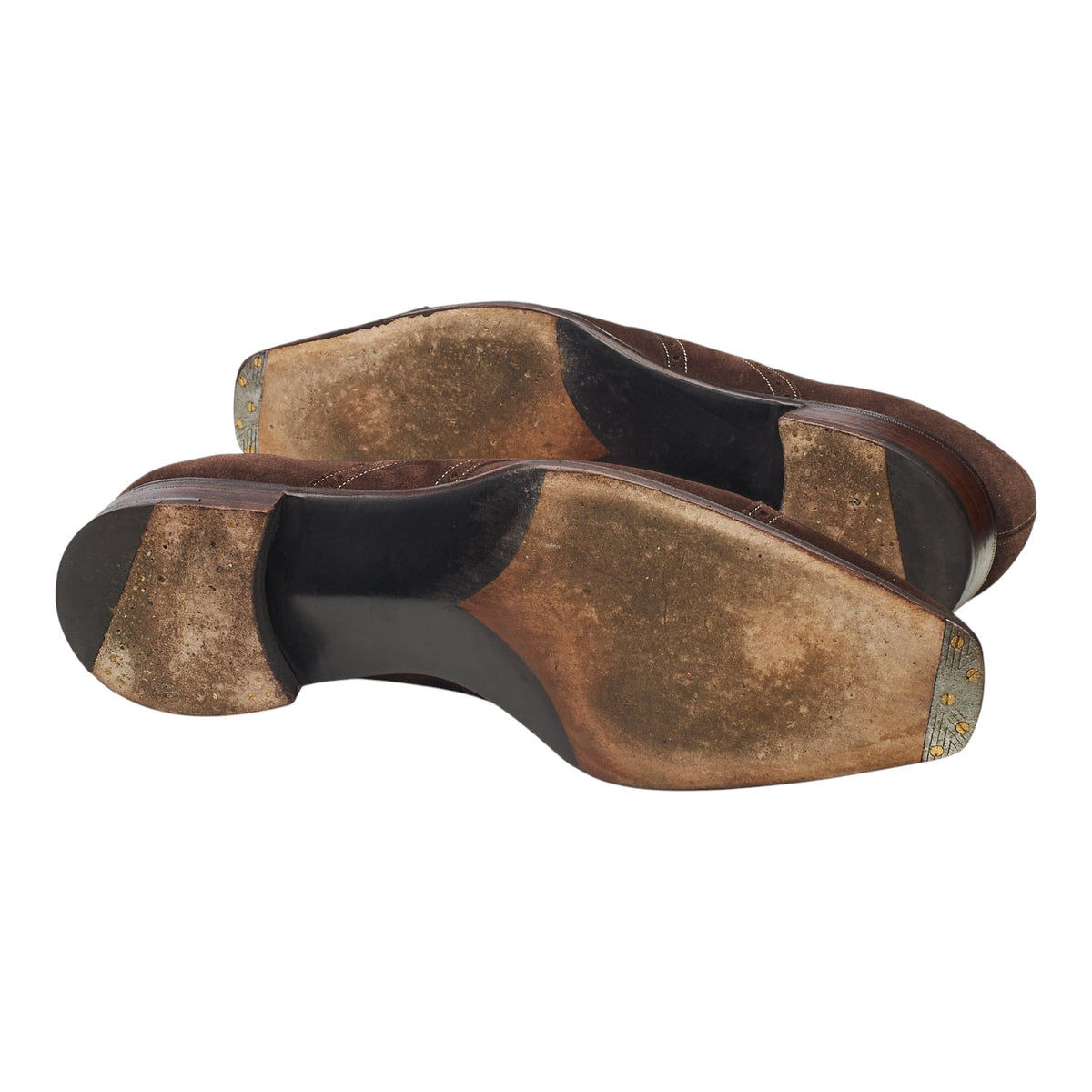 'Ashby' Dark Brown Suede Full Strap Loafers UK 10 E