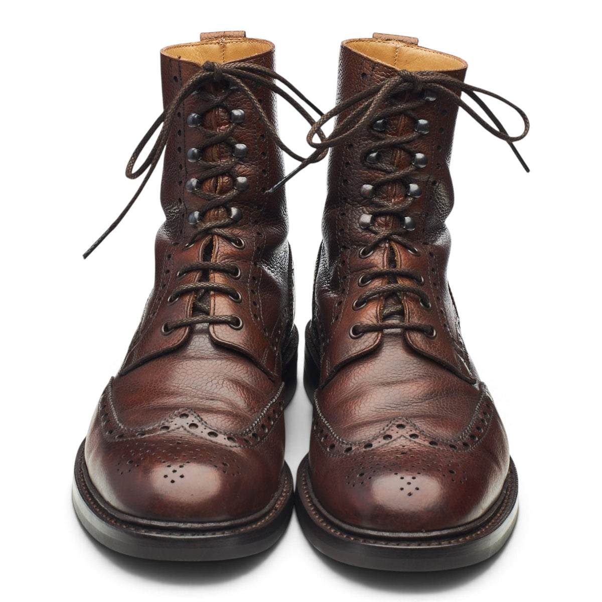 'Islay' Dark Brown Grain Leather Boots UK 8.5 E
