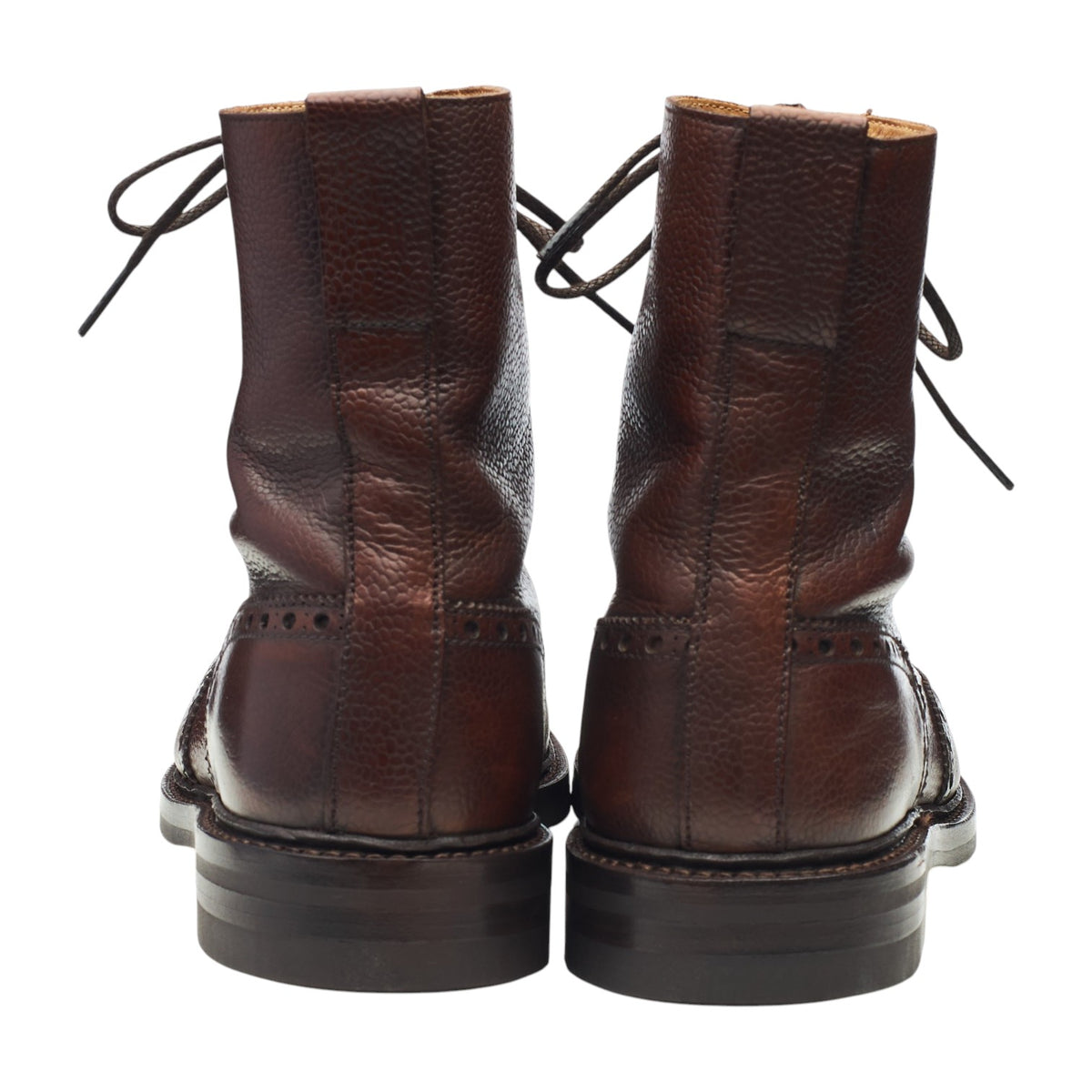 'Islay' Dark Brown Grain Leather Boots UK 8.5 E