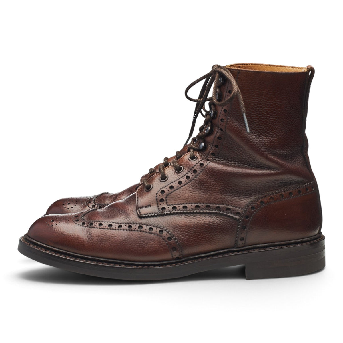 'Islay' Dark Brown Grain Leather Boots UK 8.5 E
