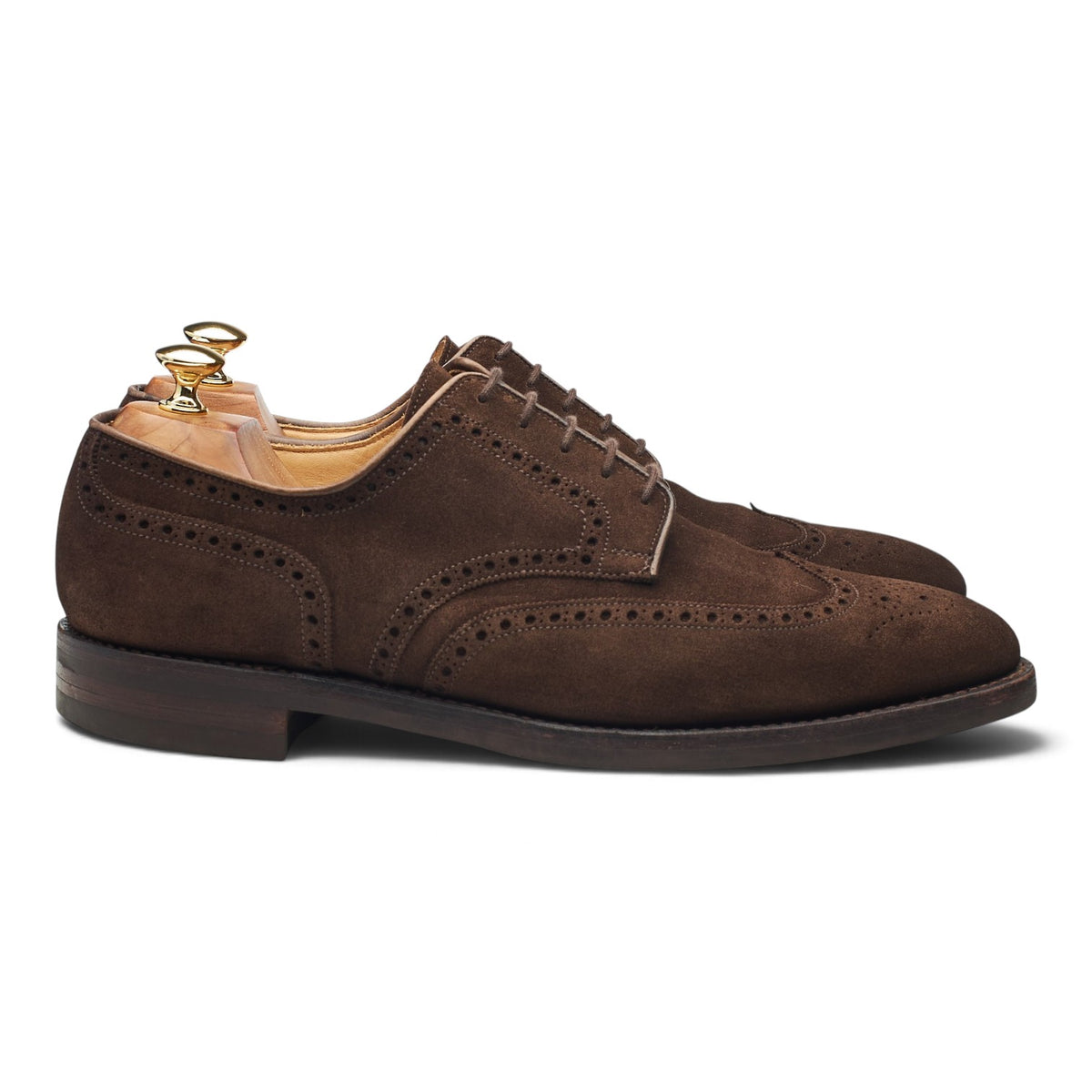 'Swansea' Dark Brown Suede Derby Brogues UK 10 E